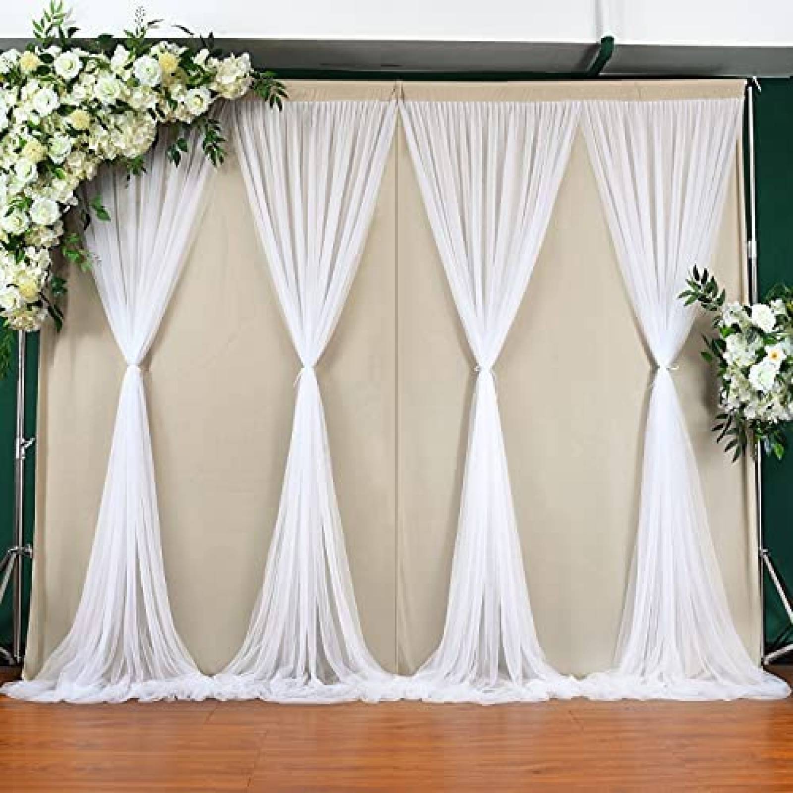 Telon de Fondo Besutolife 10x7ft de Cortinas -Beige