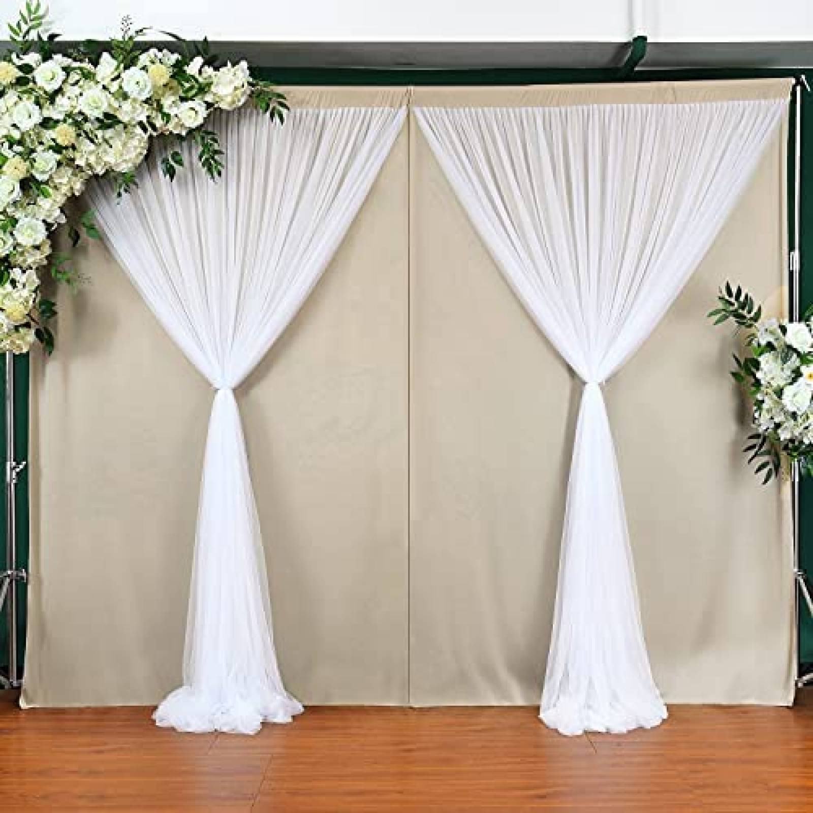 Telon de Fondo Besutolife 10x7ft de Cortinas -Beige