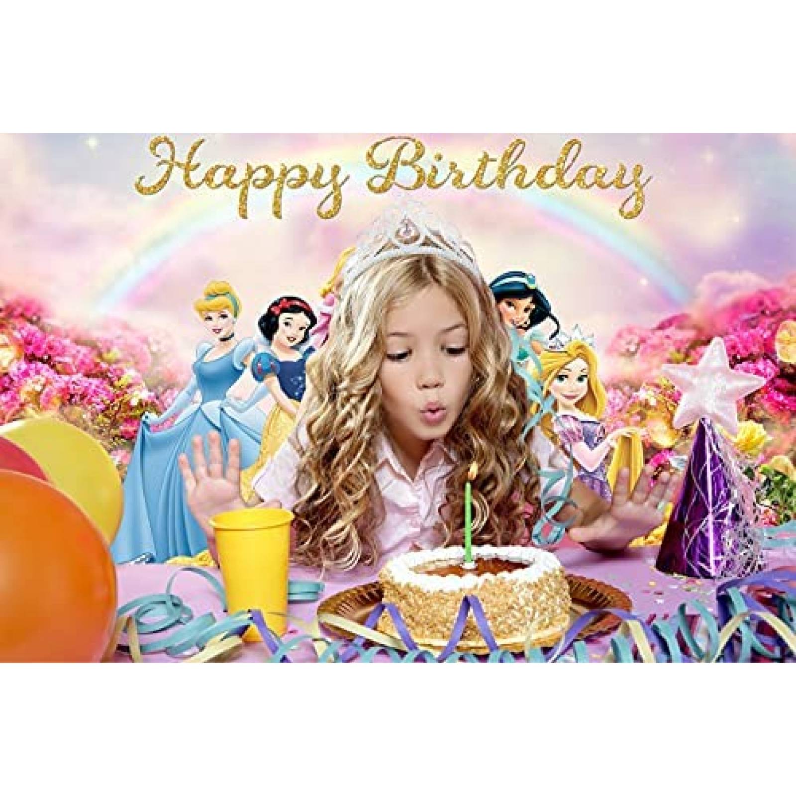 Fondo fotografia BINARY Princesas Disney 7x5ft -Colorido