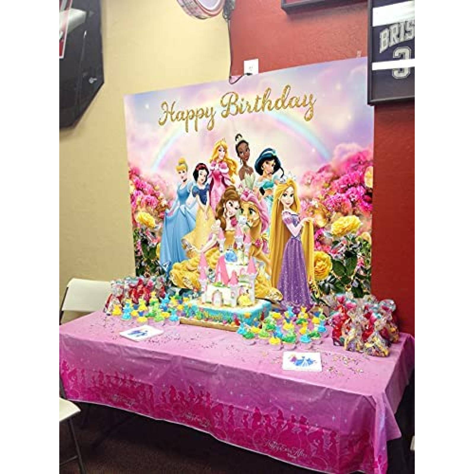 Fondo fotografia BINARY Princesas Disney 7x5ft -Colorido