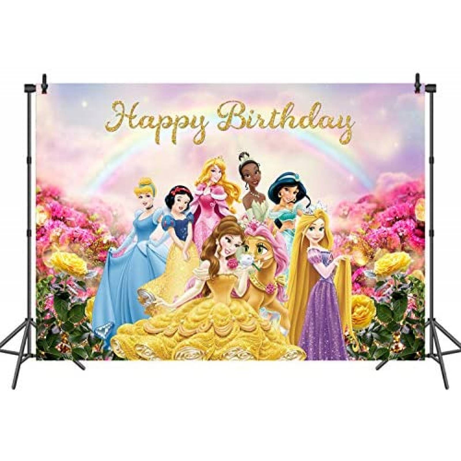 Fondo fotografia BINARY Princesas Disney 7x5ft -Colorido