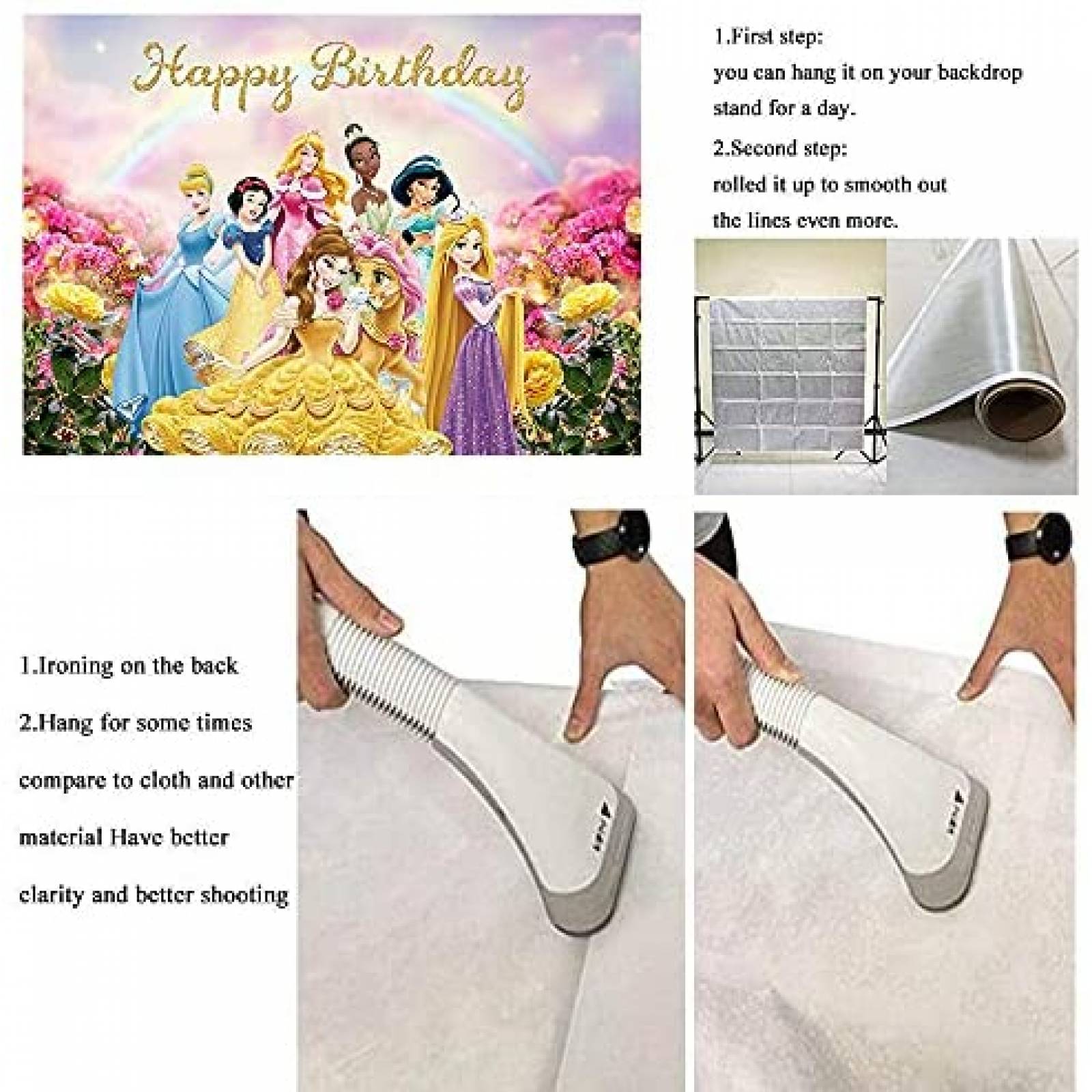 Fondo fotografia BINARY Princesas Disney 7x5ft -Colorido