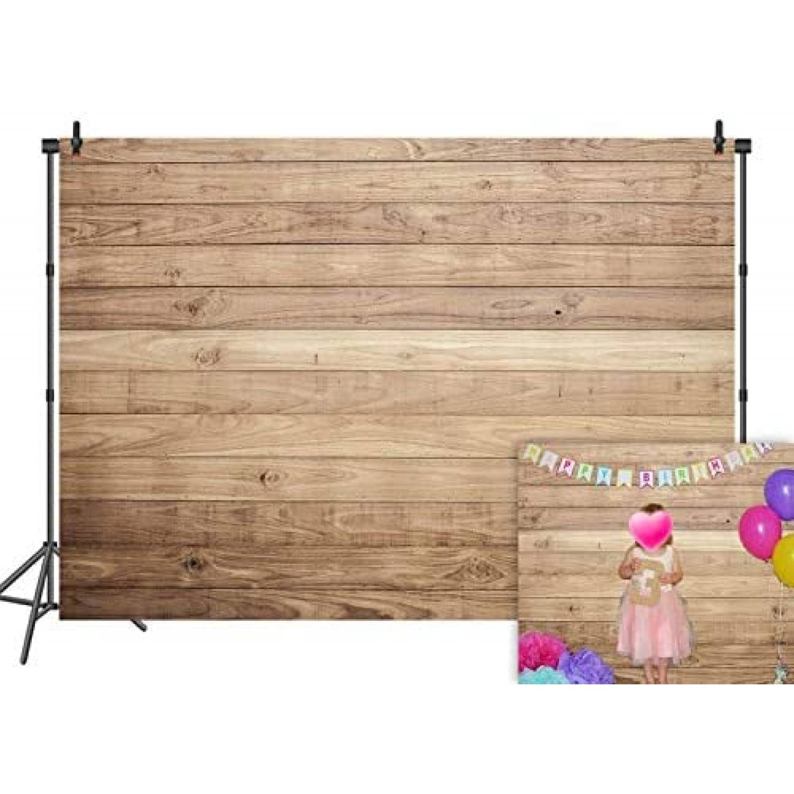 Fondo de Pantalla BINQOO de 7 x 5 Pies -Madera Cafe