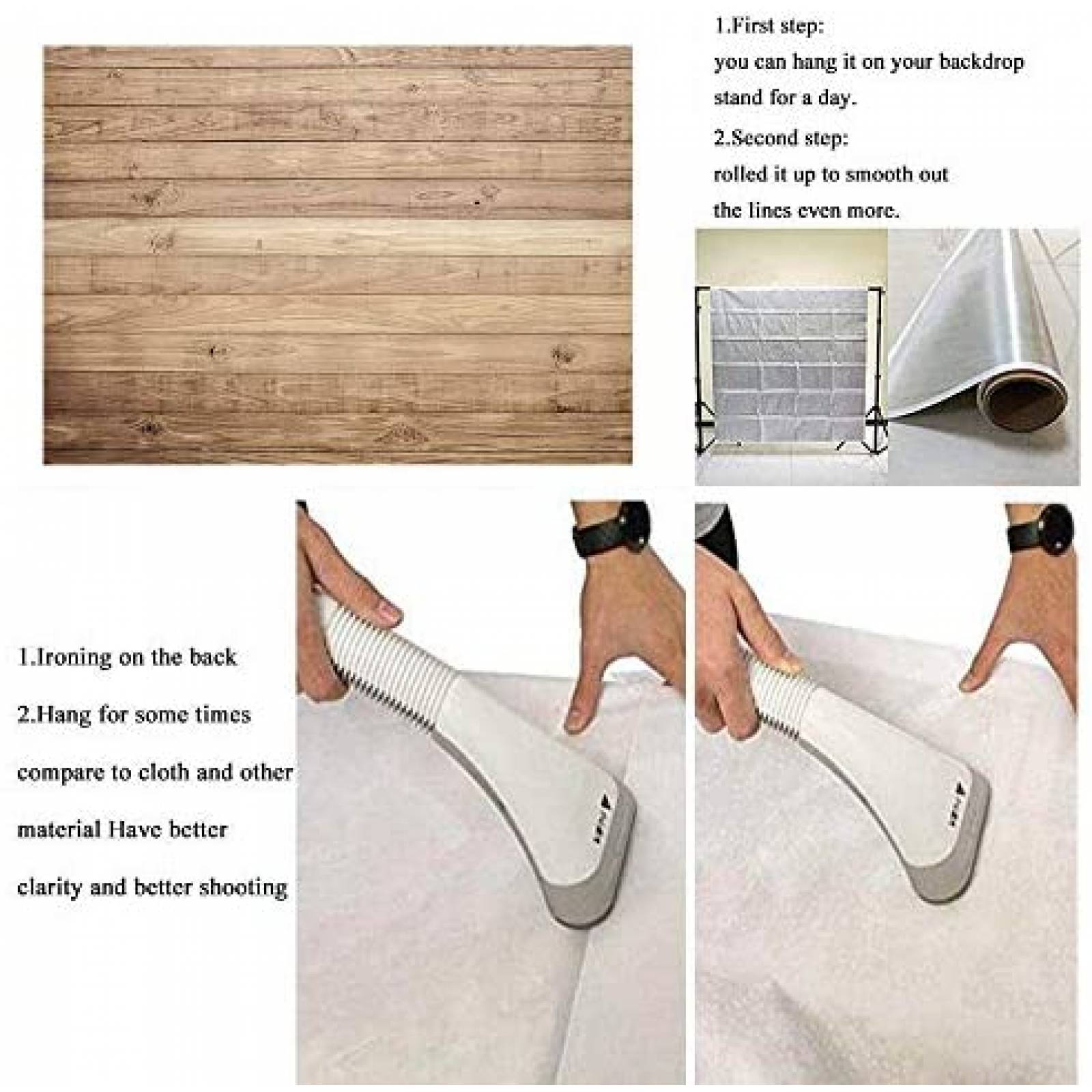 Fondo de Pantalla BINQOO de 7 x 5 Pies -Madera Cafe