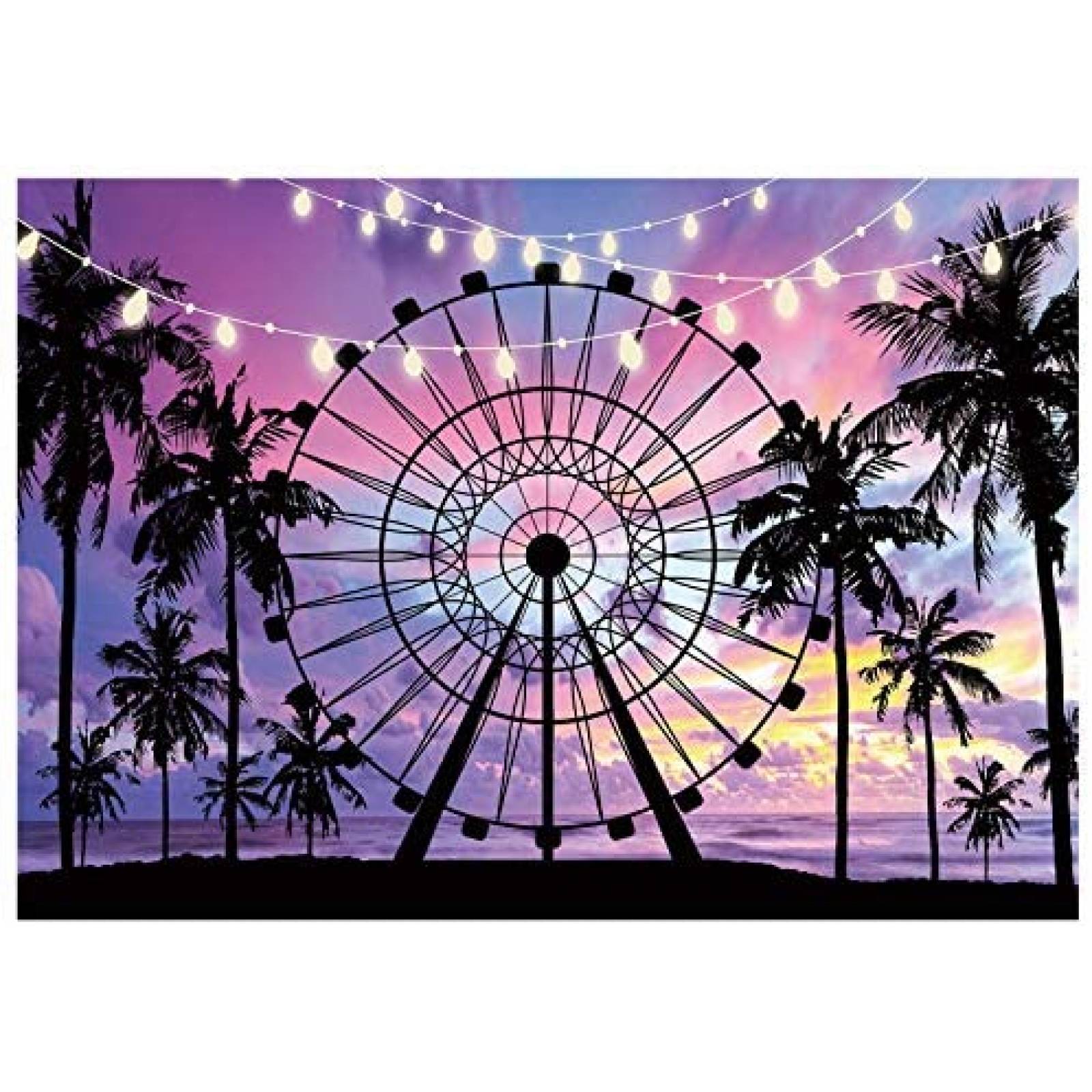 Fondo de Fotografia Funnytree Feria 7x5 Pies -Morado