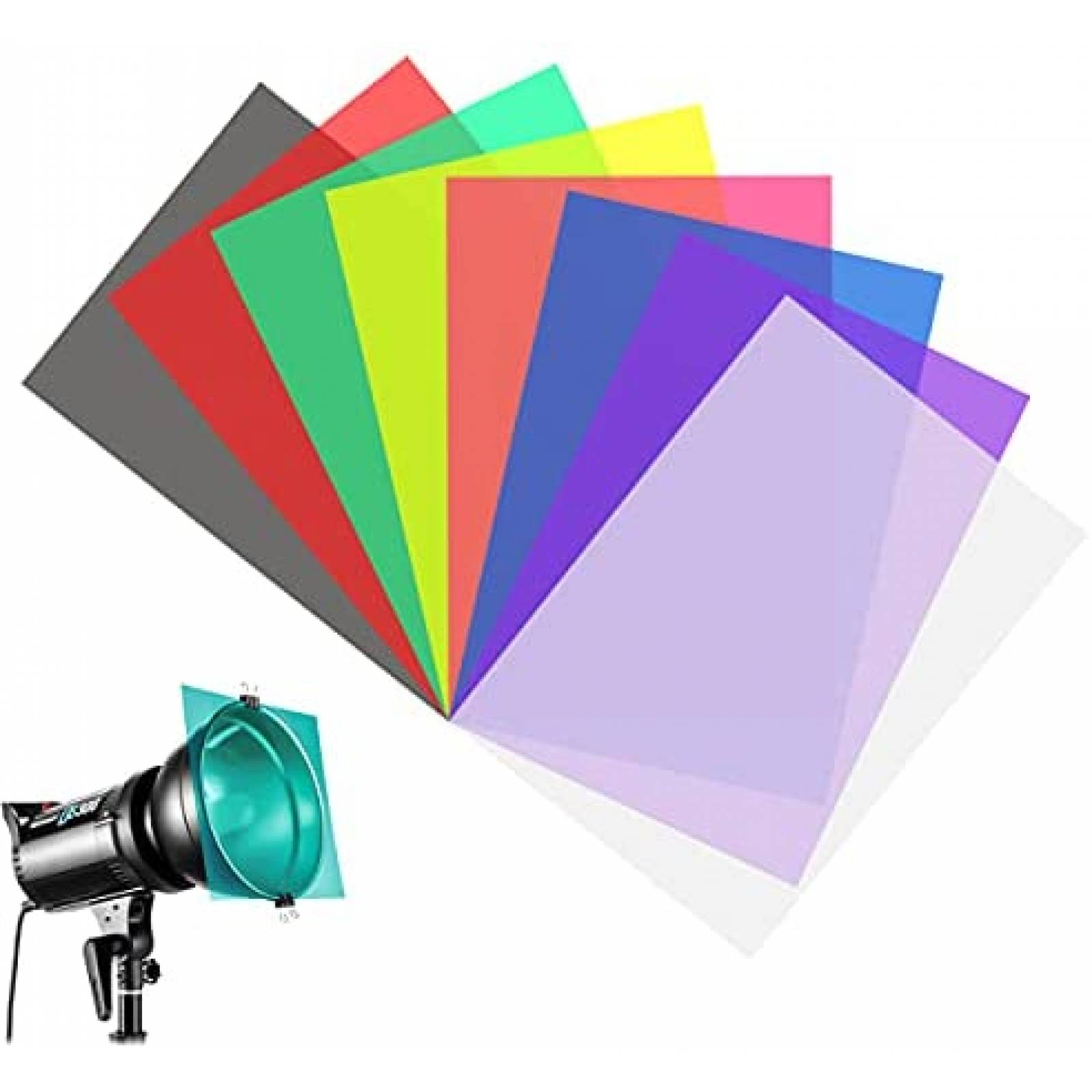 Filtros Generico 8 Pzs Gel de Correccion de Color-Multicolor