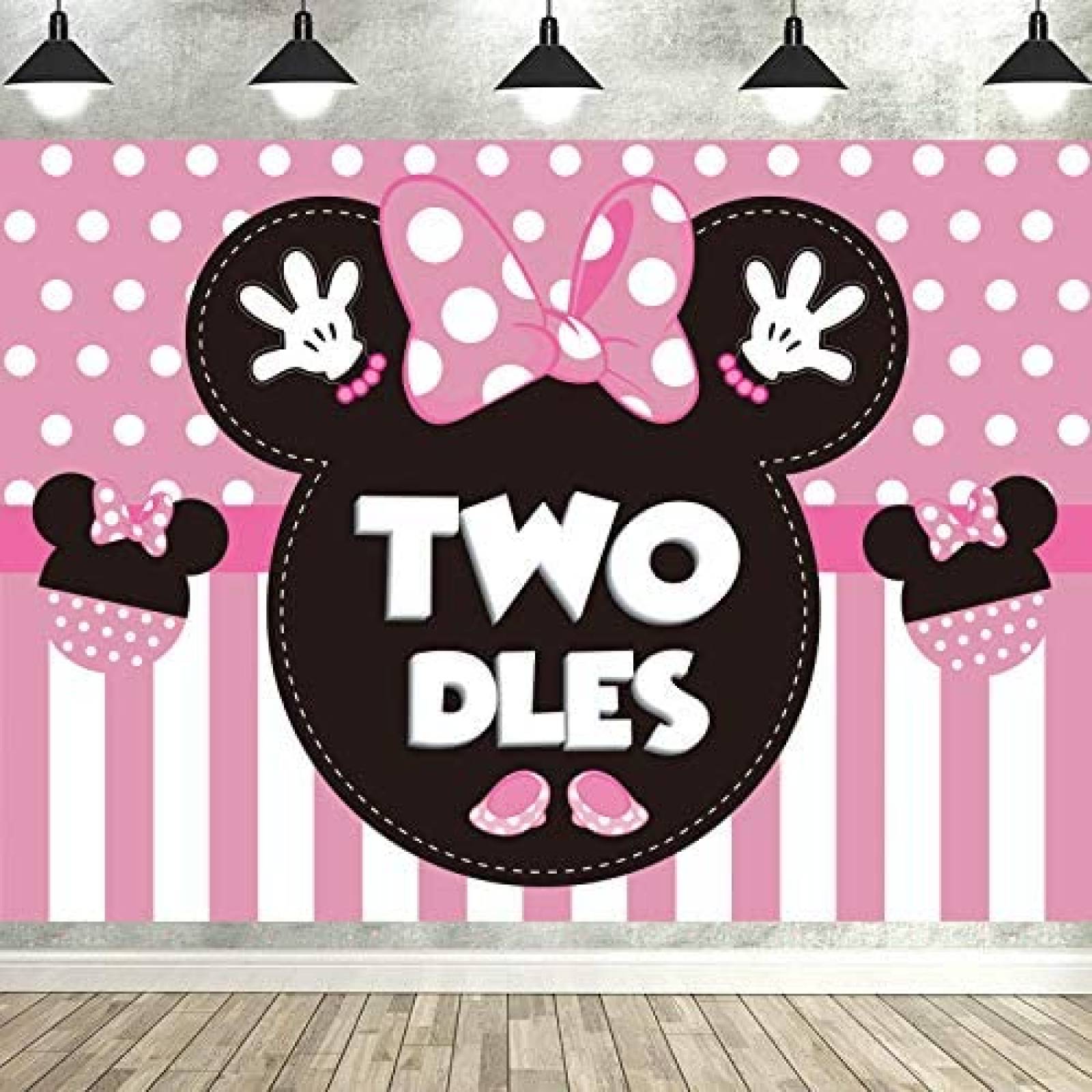 Fondo de Fotografia HEETON Minnie Mouse 5x7 Pies -Rosa