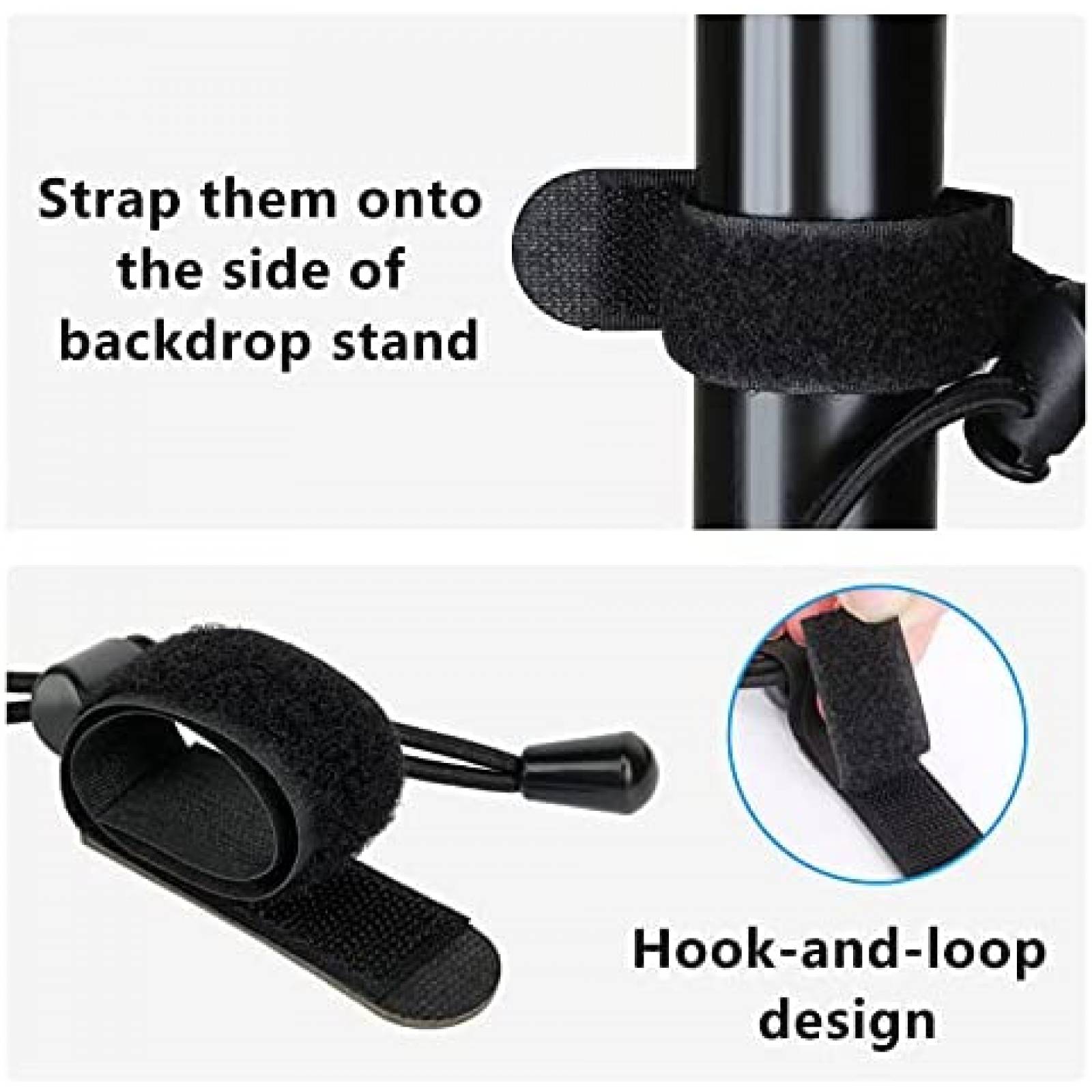 Pack de clips para fondo fotografia HGHDBT x6 -Negro
