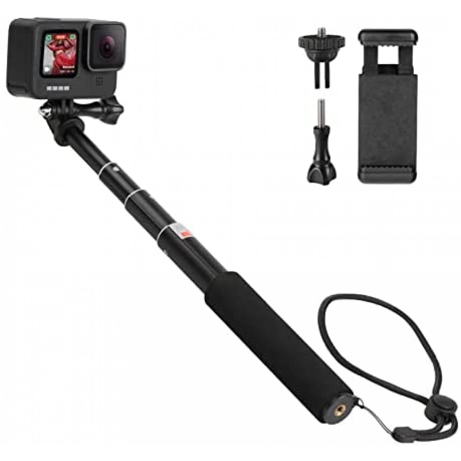Palo extensible para selfies HSU para GoPro Hero -Negro