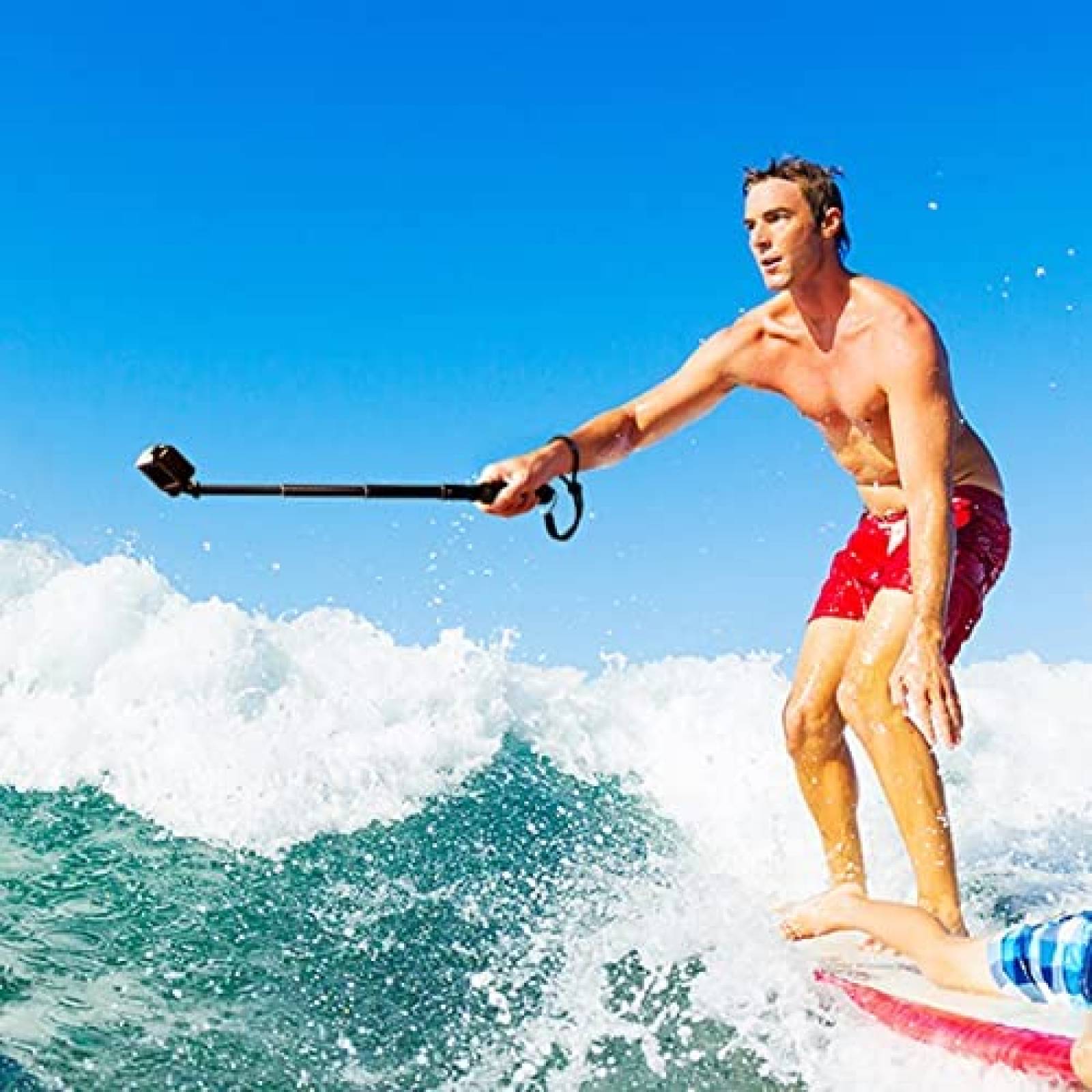 Palo extensible para selfies HSU para GoPro Hero -Negro