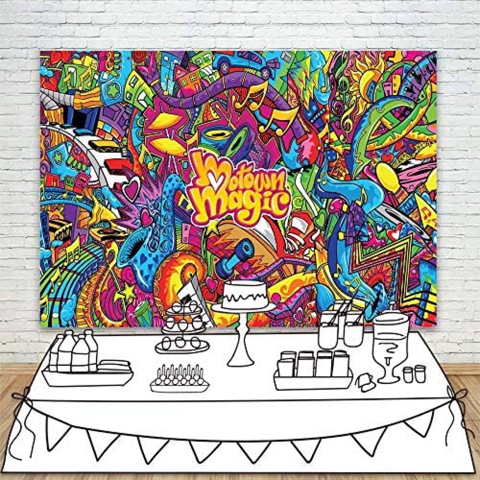 Fondo Fotografico JMING Grafiti Decoracion Fiesta -Amarillo