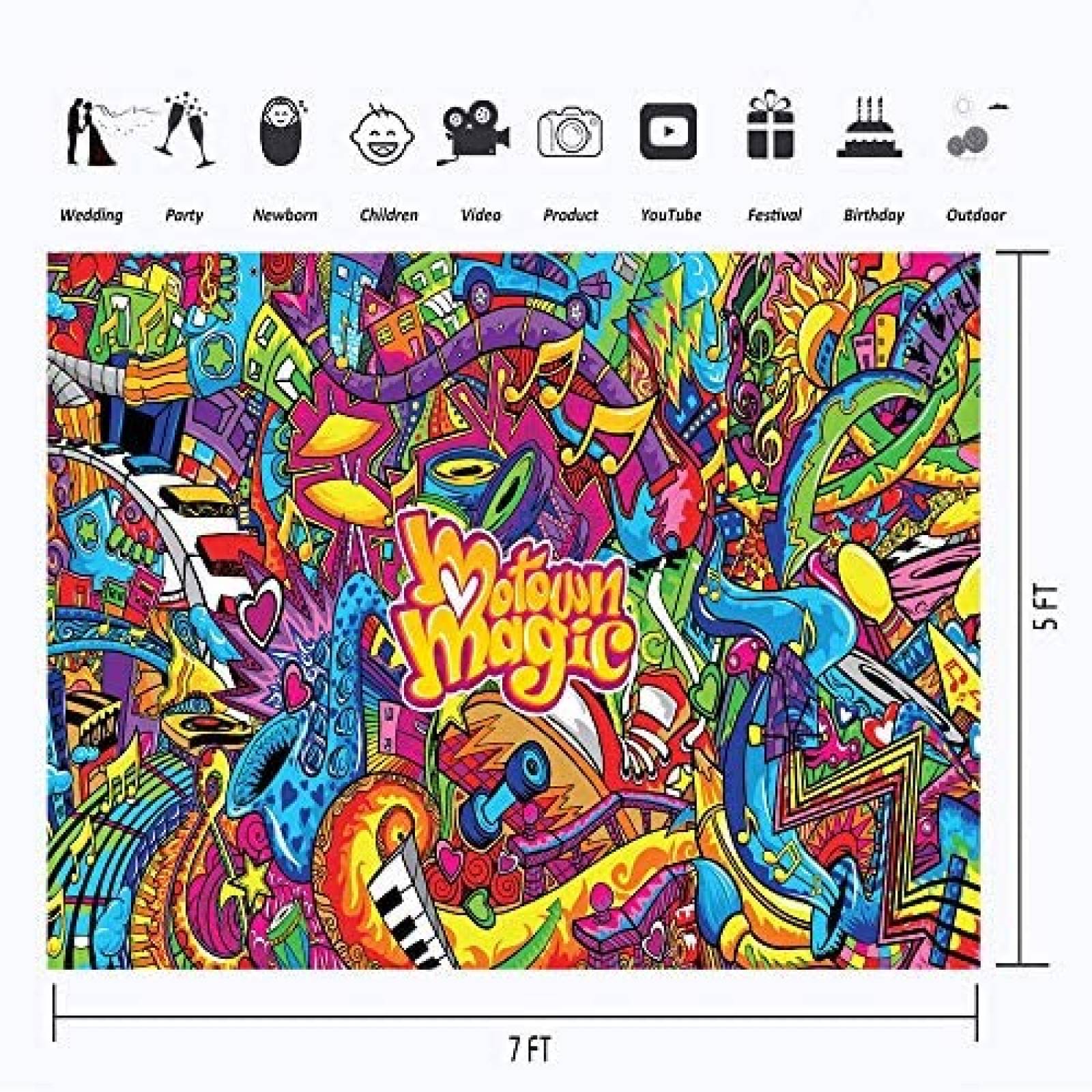 Fondo Fotografico JMING Grafiti Decoracion Fiesta -Amarillo