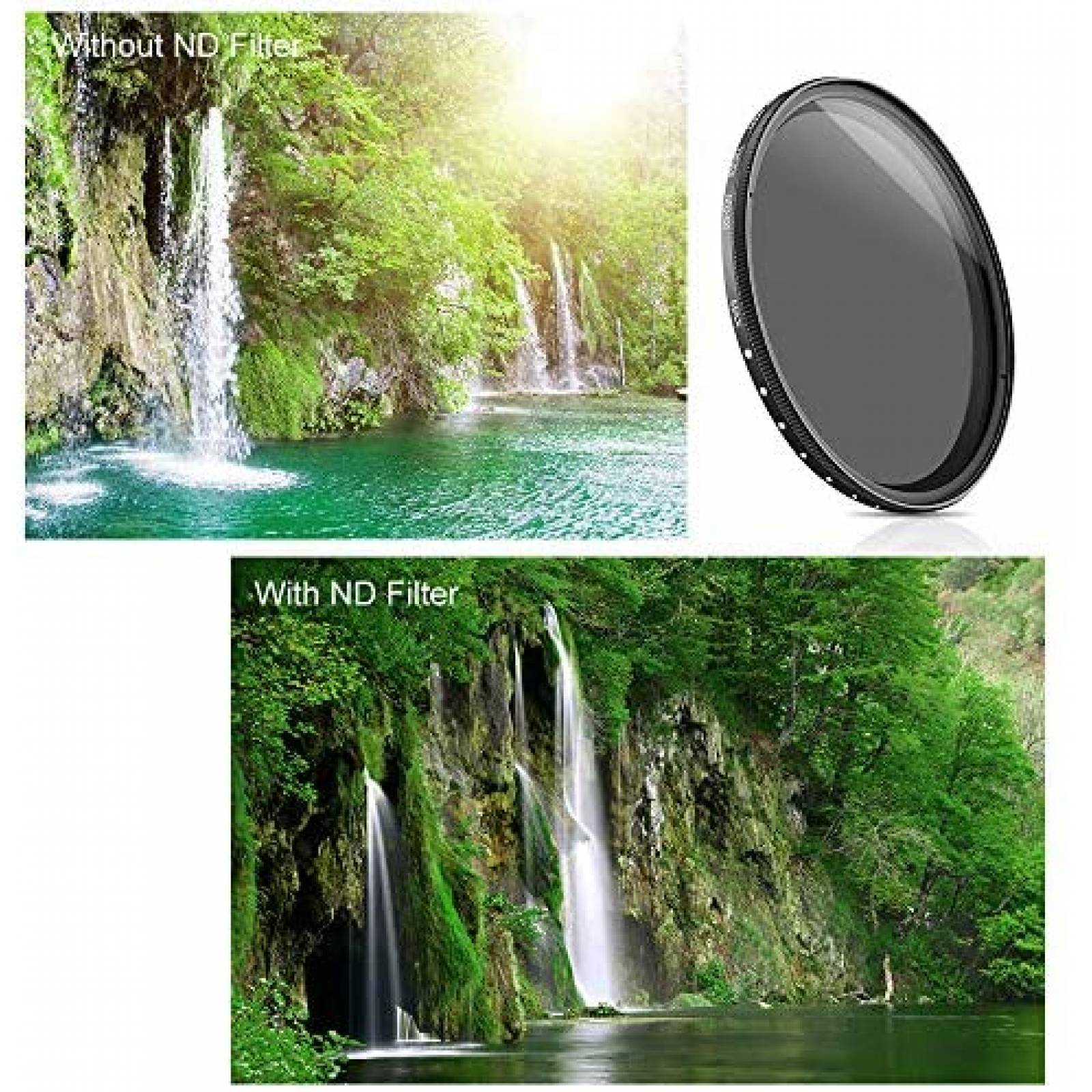 Filtro de Densidad Neutra K&F ND2-ND400 de 37mm -Negro