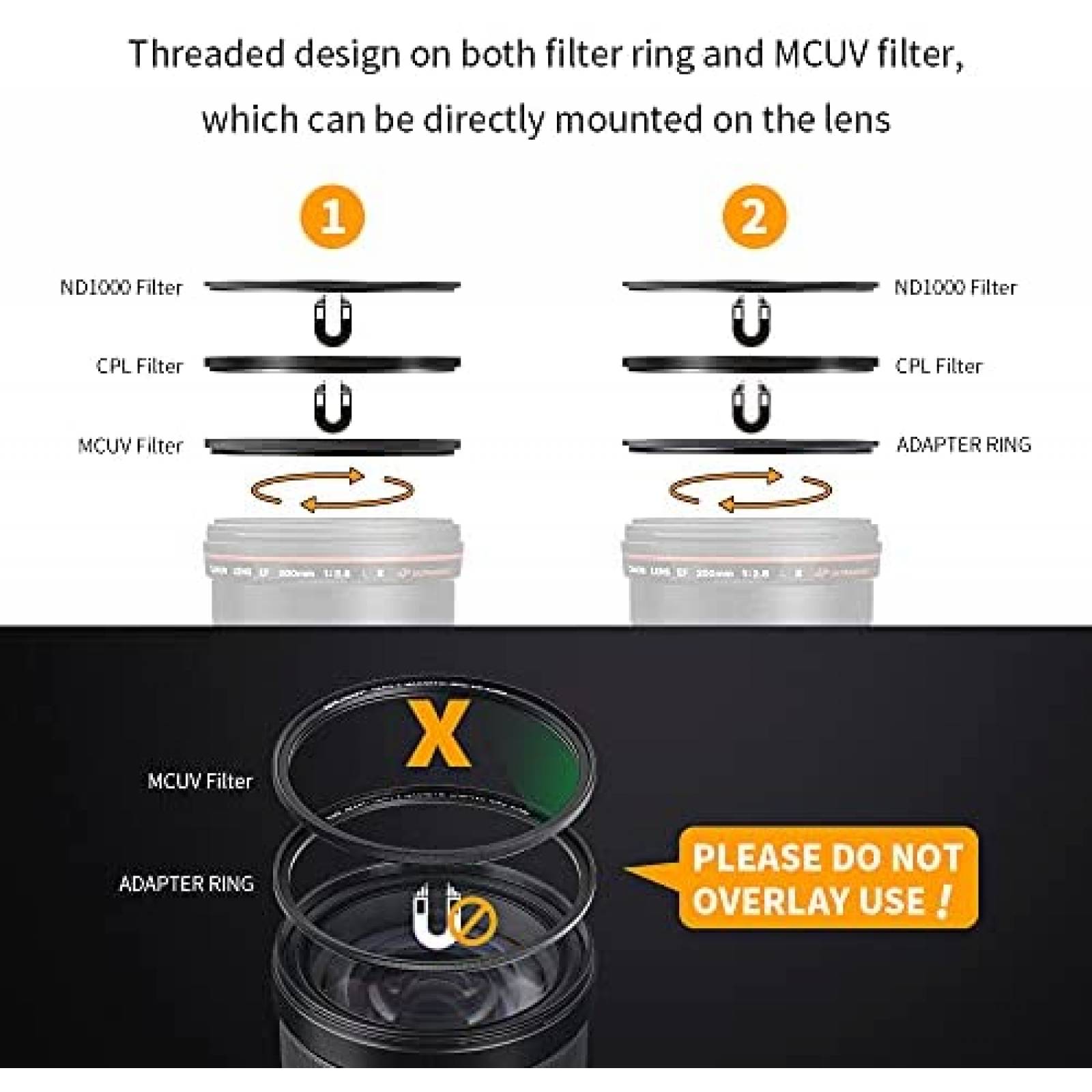 Filtro Camara K&F Concept KF-FT1625 Magnetico Neutral -Negro