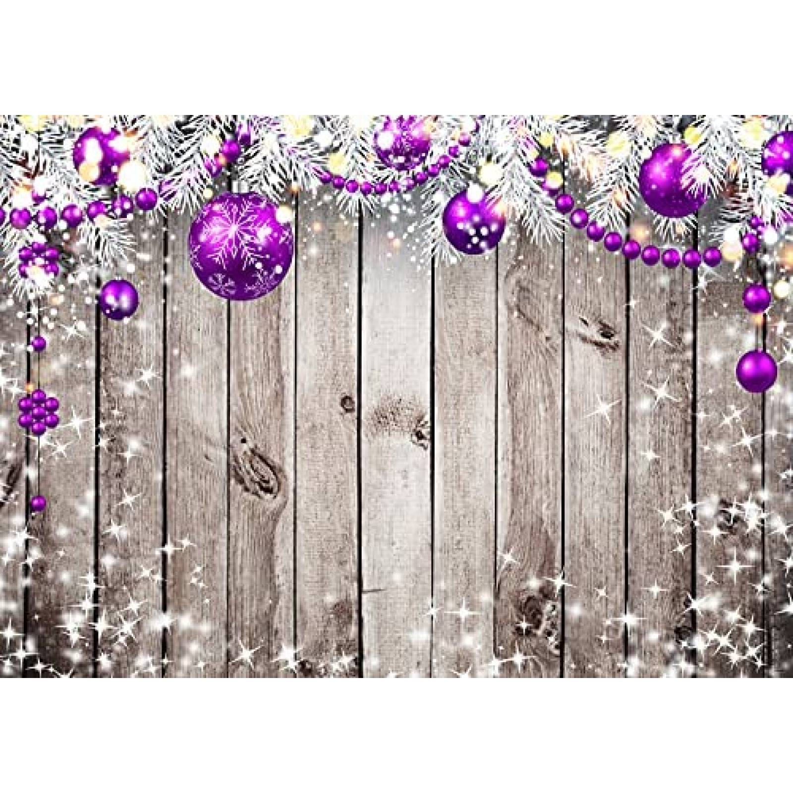 Fondo Fotografia LTLYH Navidad Decoacion Madera -Morado