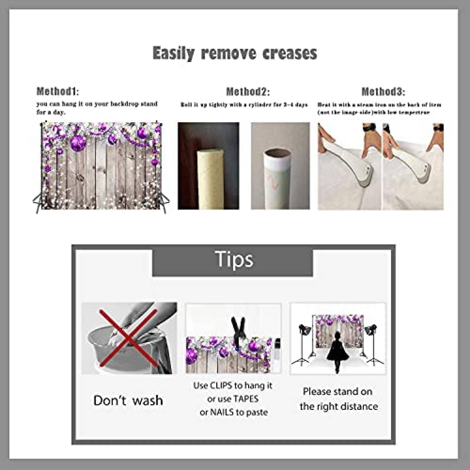 Fondo Fotografia LTLYH Navidad Decoacion Madera -Morado