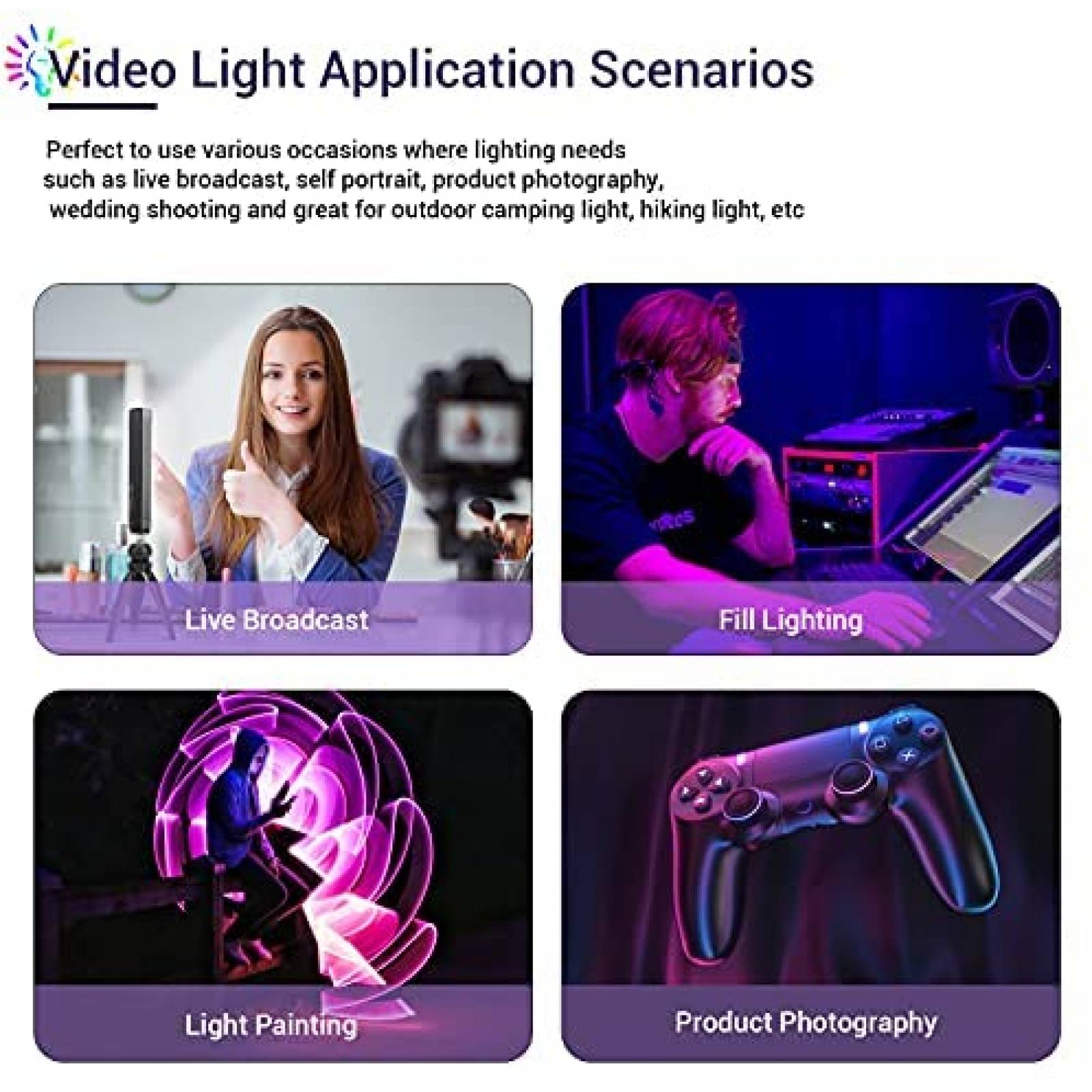 Barra de Luz LUXCEO RGB/LED Portatil para Fotografia