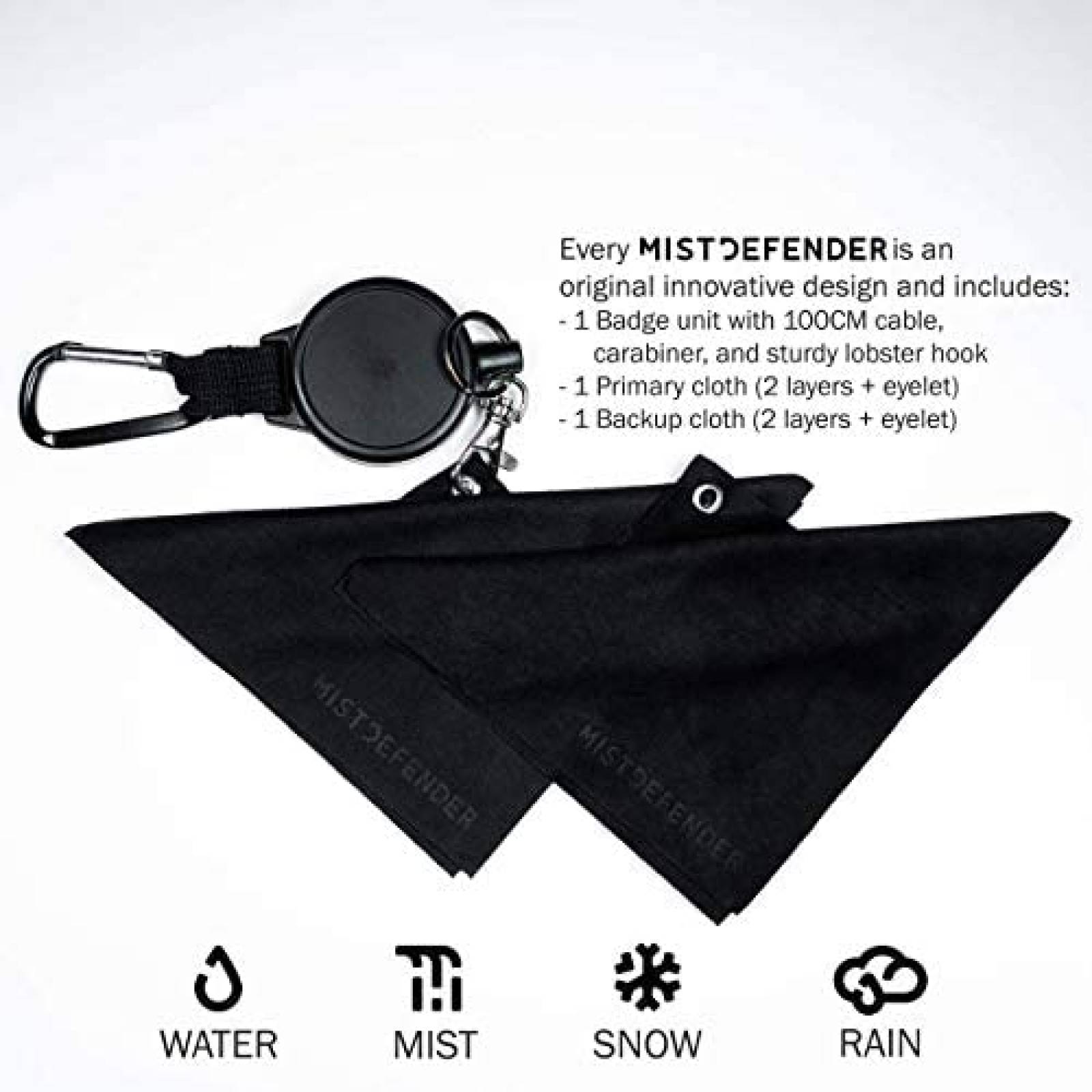 Tela MistDefender para Limpiar Lentes de Camara -Negro
