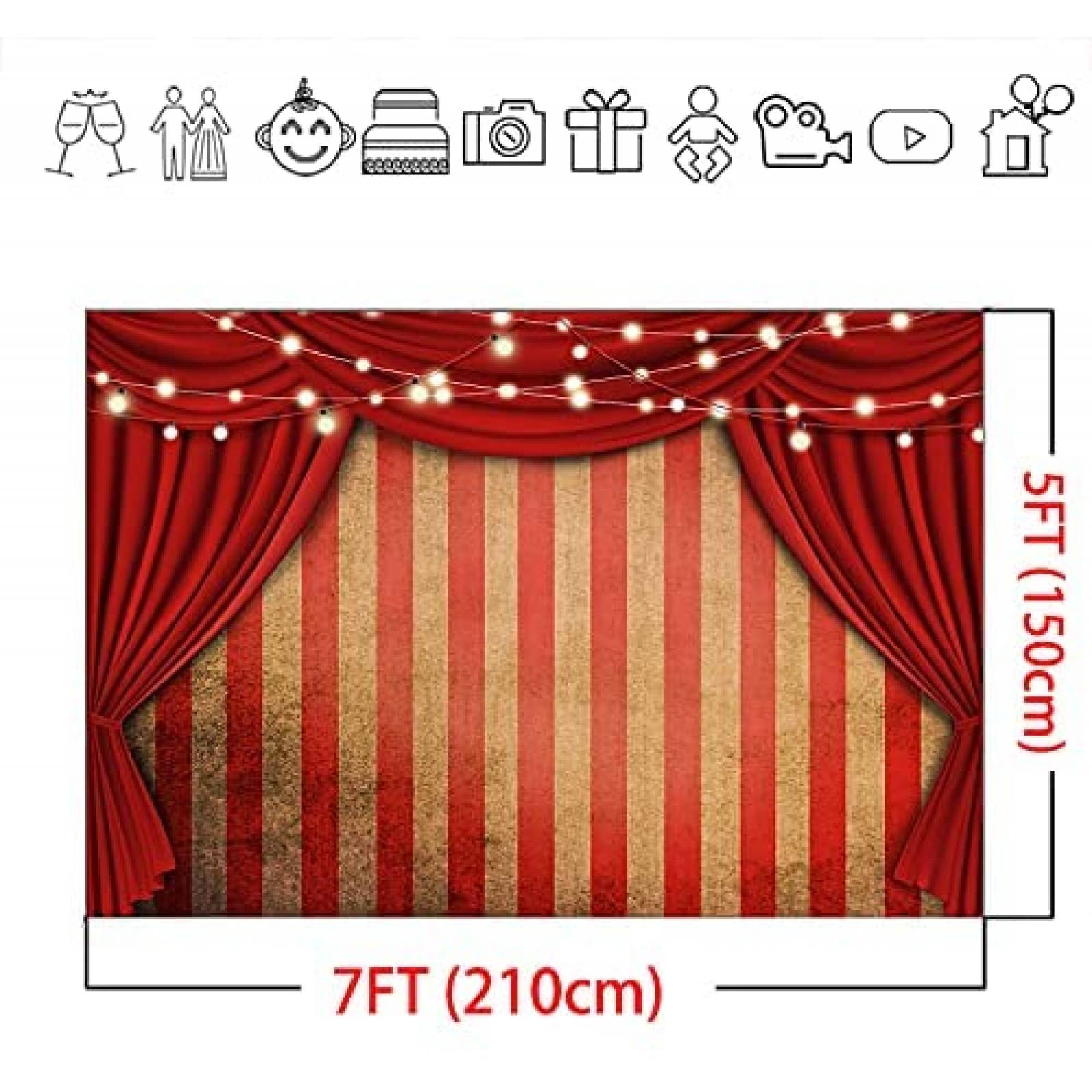 Fondo fotografia Mocsicka Carpa de Circo Carnaval -Rojo