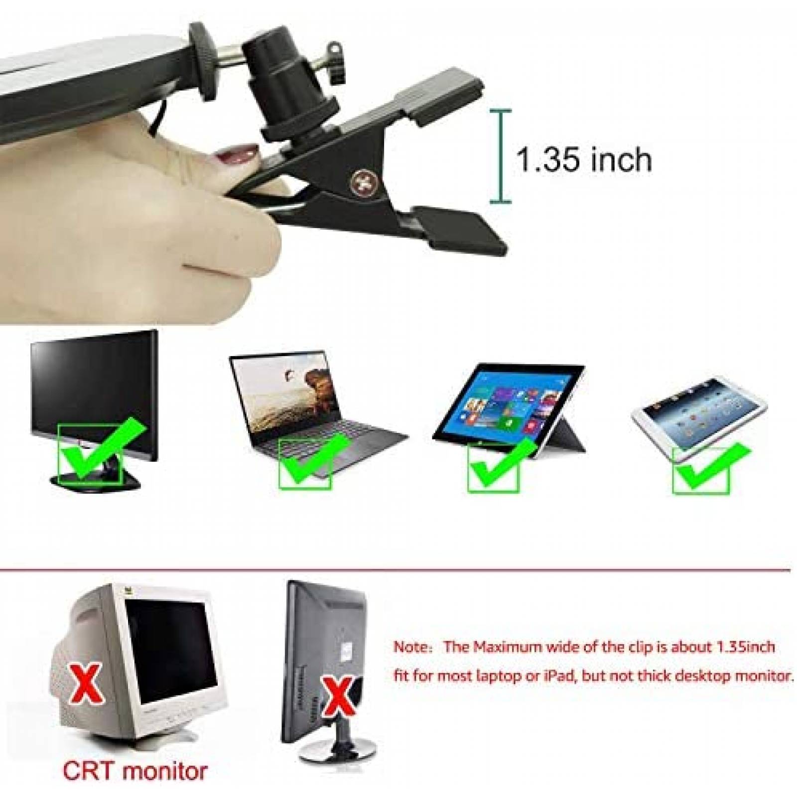 Aro de luz para computadora PeoTRIOL 360 con clip -Negro