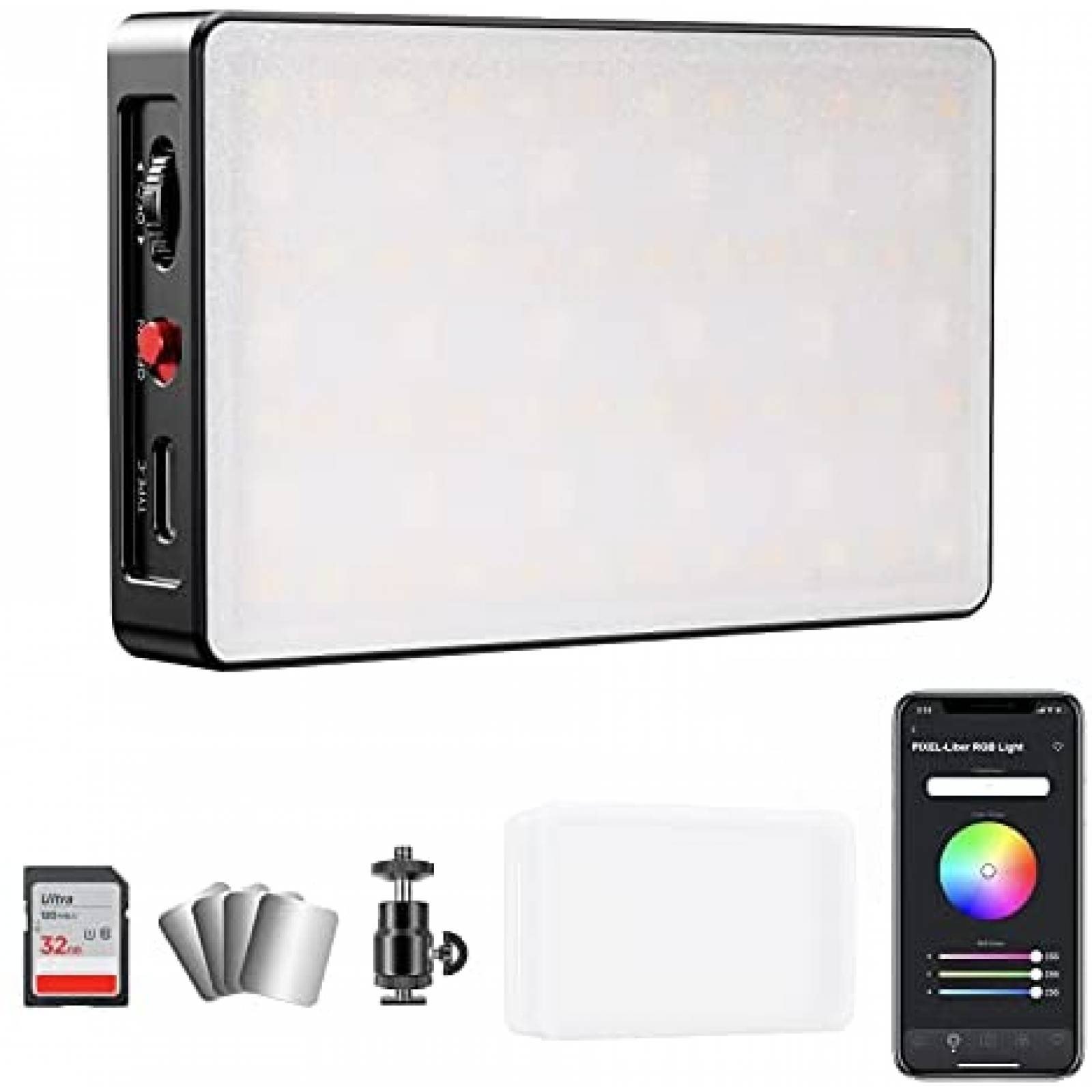 Panel de Luz PIXEL Liber RGB de 2500K-8500K -Negro