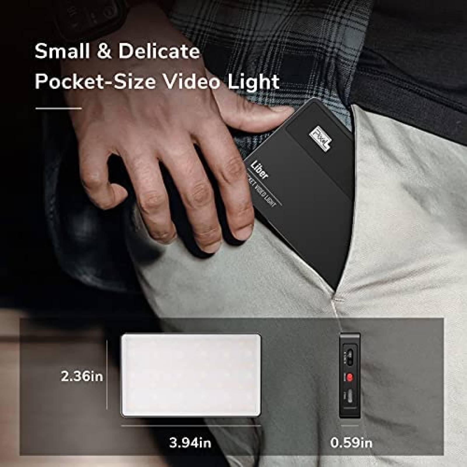 Panel de Luz PIXEL Liber RGB de 2500K-8500K -Negro