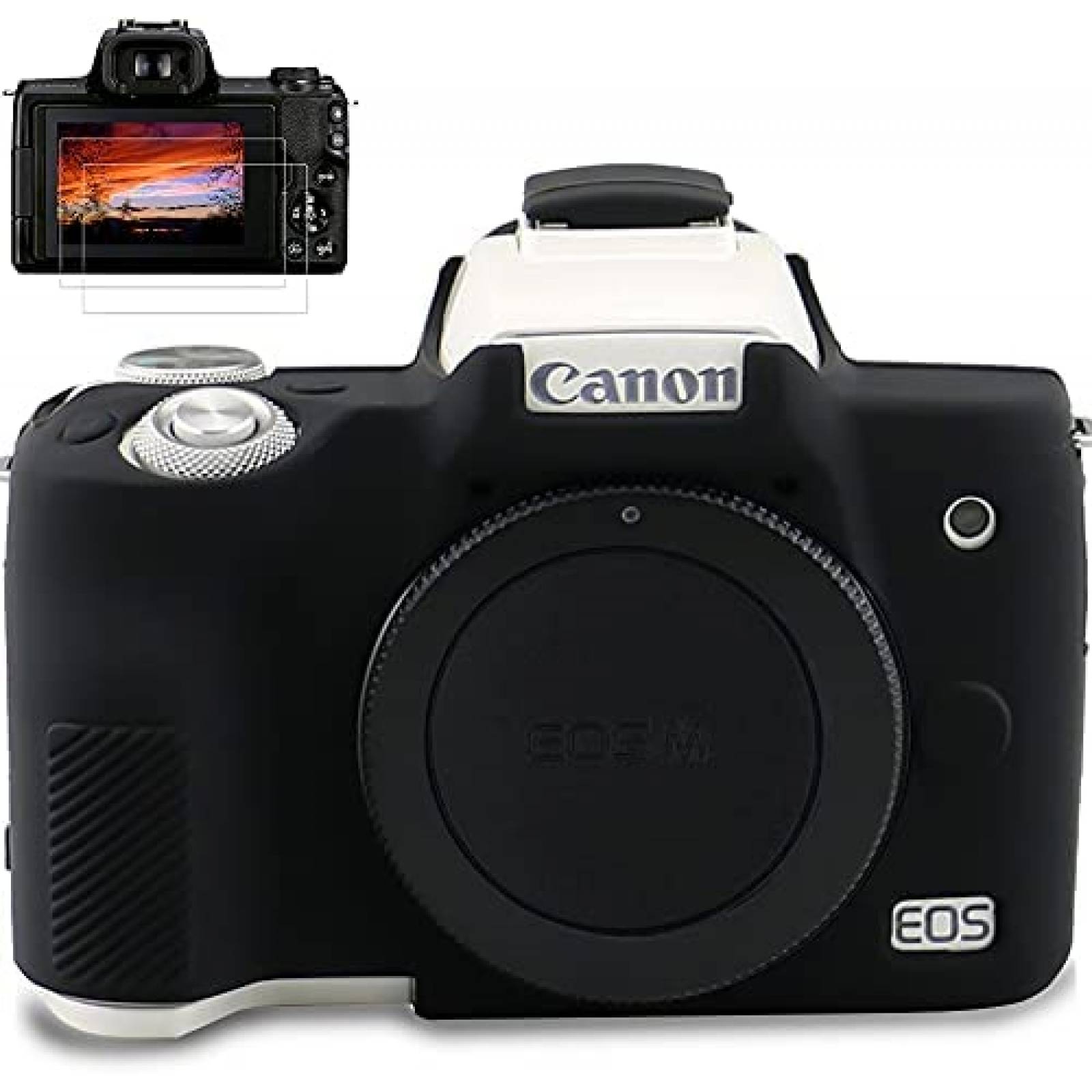 Funda de Silicon Pocoukate para Canon EOS M50 Mark II -Negro