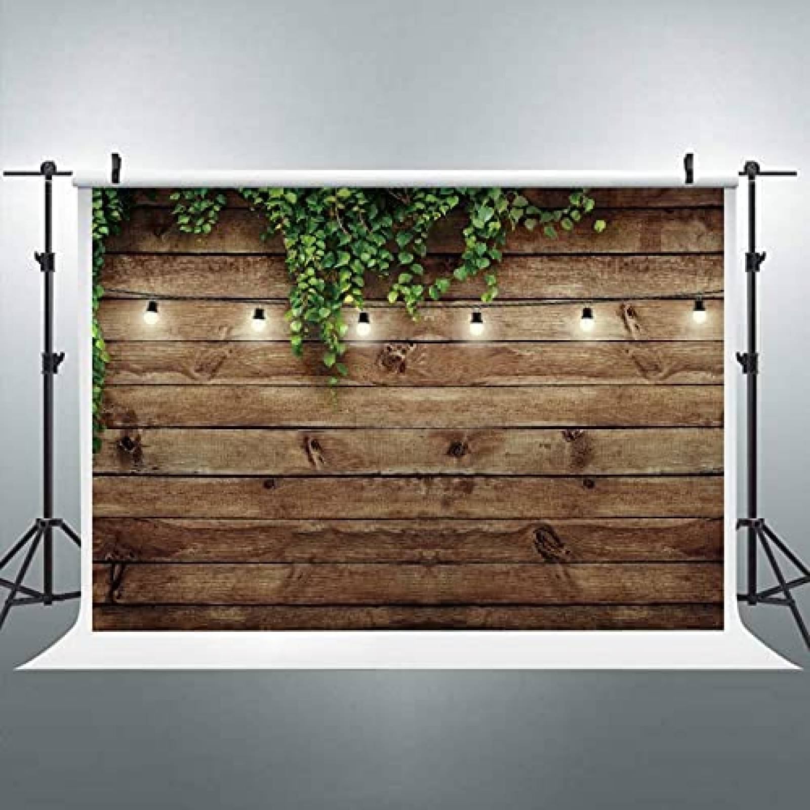 Telon de fondo Riyidecor de madera vintage de 4.9 x 24.9 ft