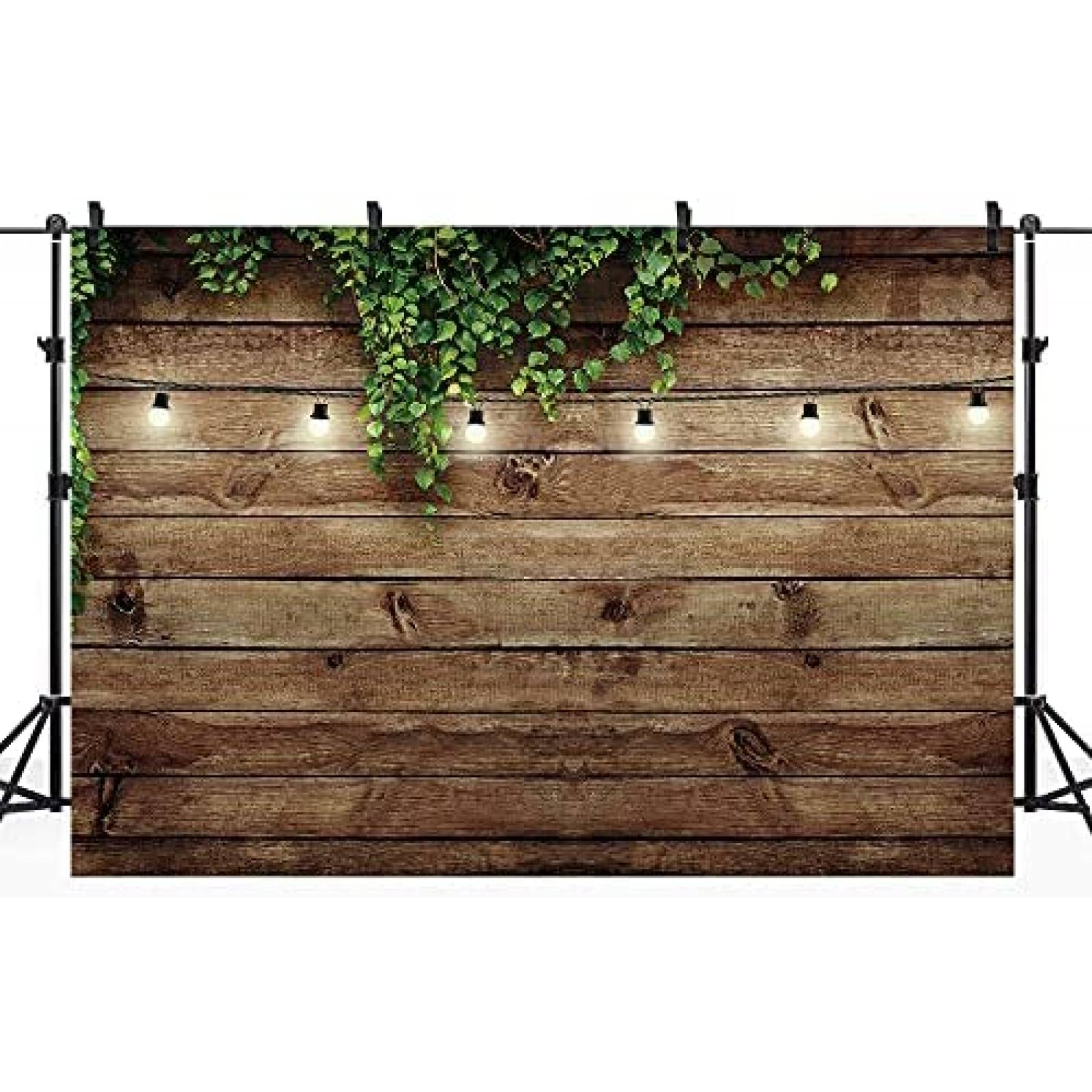 Telon de fondo Riyidecor de madera vintage de 4.9 x 24.9 ft