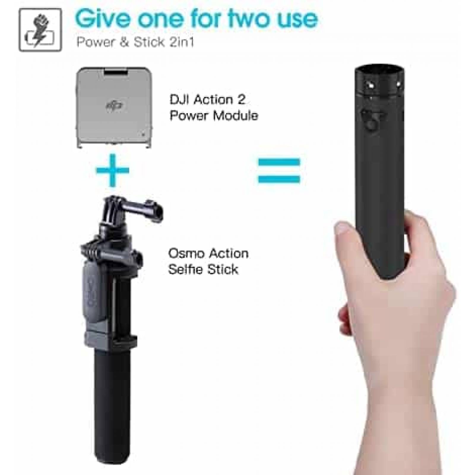 Soporte Cargador Smatree para DJI Osmo Act 2 5000mah -Negro