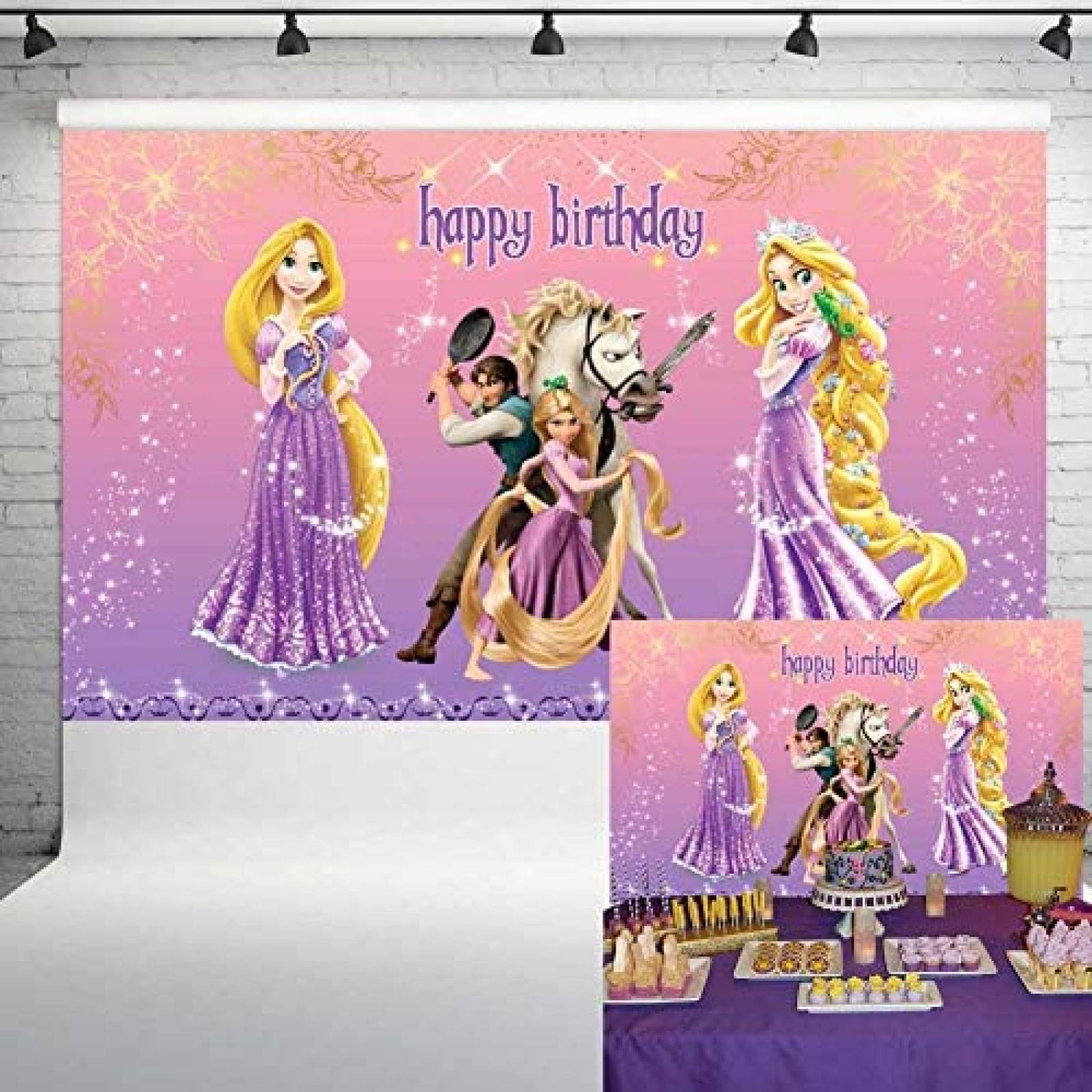 Telon de fondo Smile World de 5 x 3 ft de princesa Rapunzel