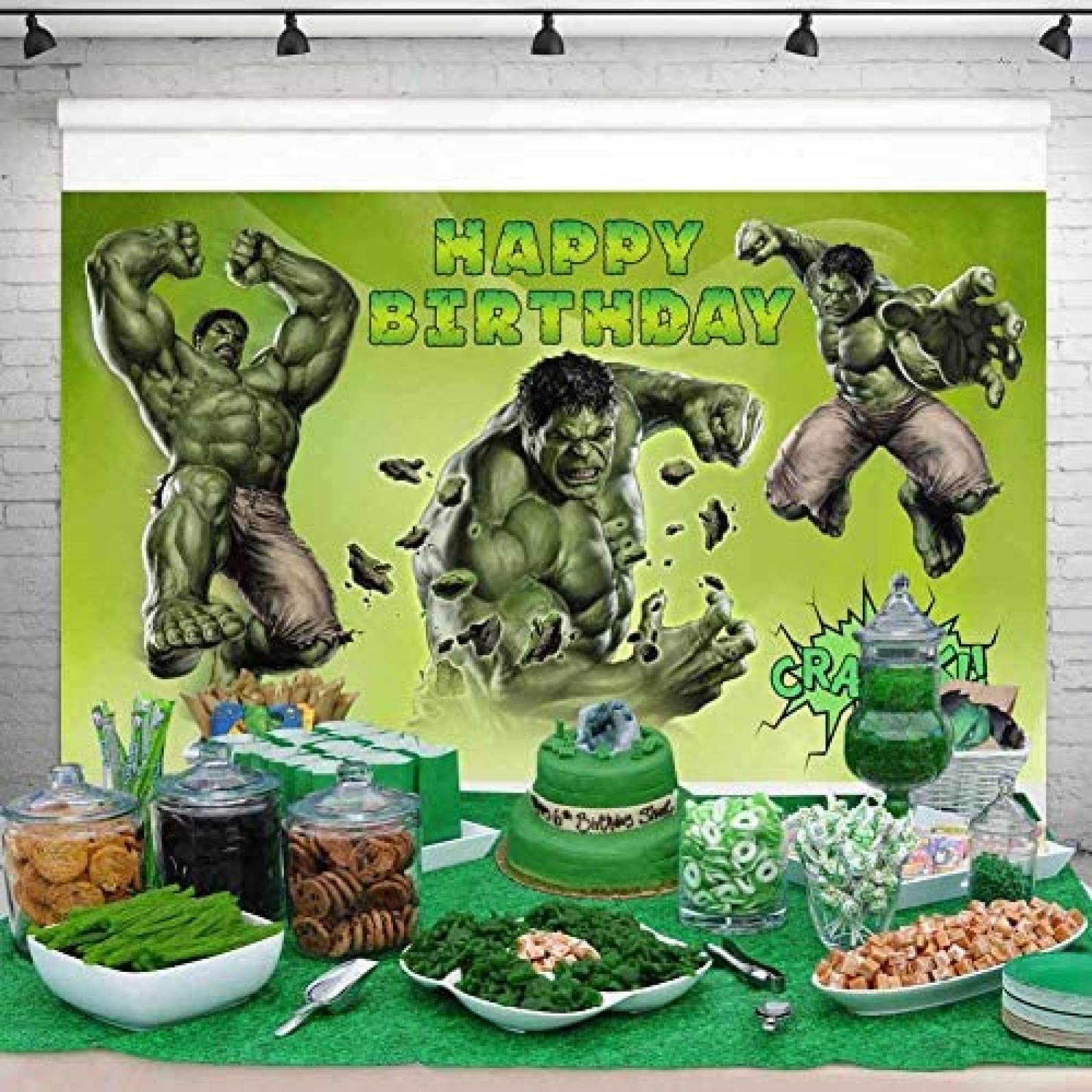 Fondo de Fotografia Smile World Cumpleaos 5x3 Pies -Hulk