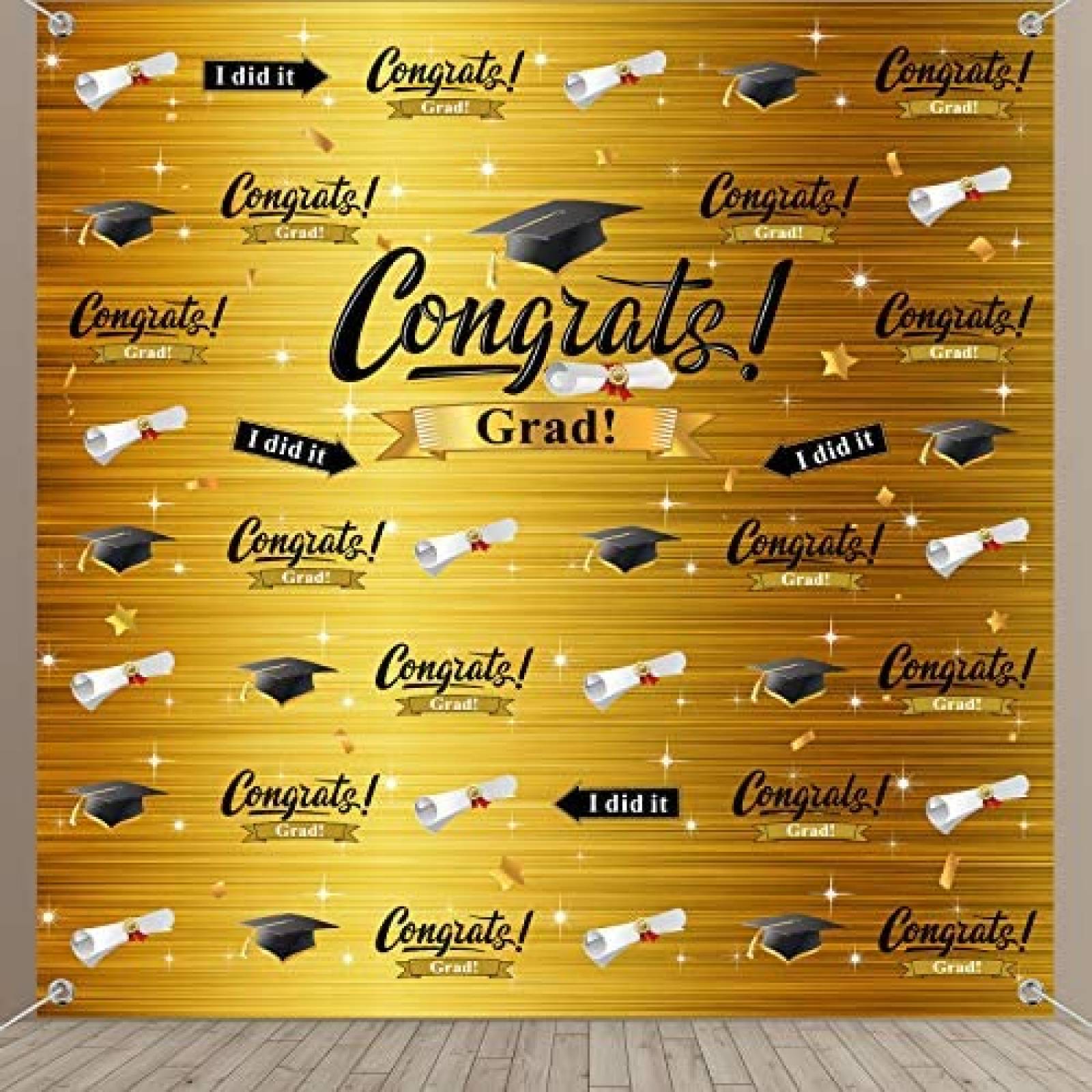 Telon de fondo Sumind de Felicitacion de Graduacion -Azul