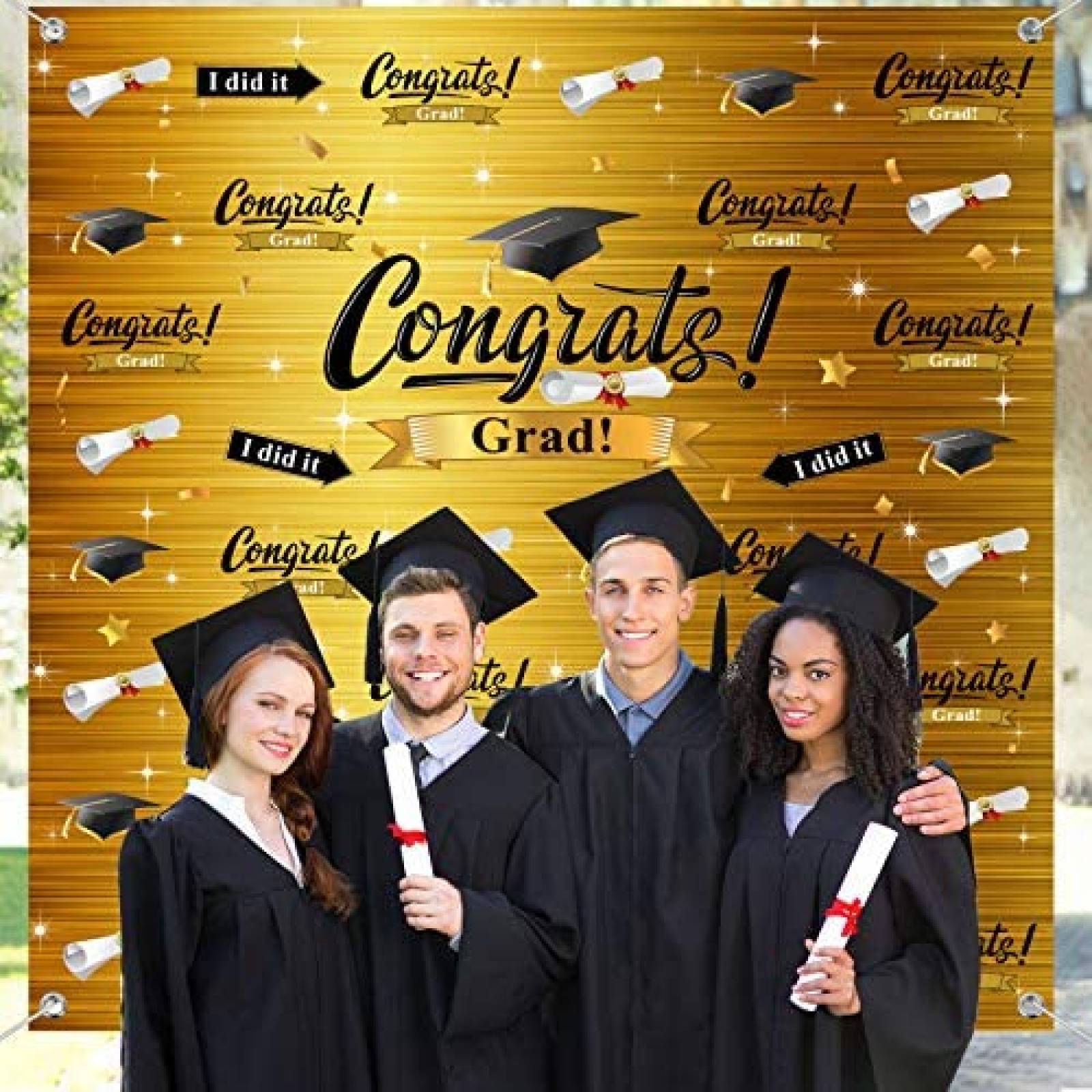 Telon de fondo Sumind de Felicitacion de Graduacion -Azul