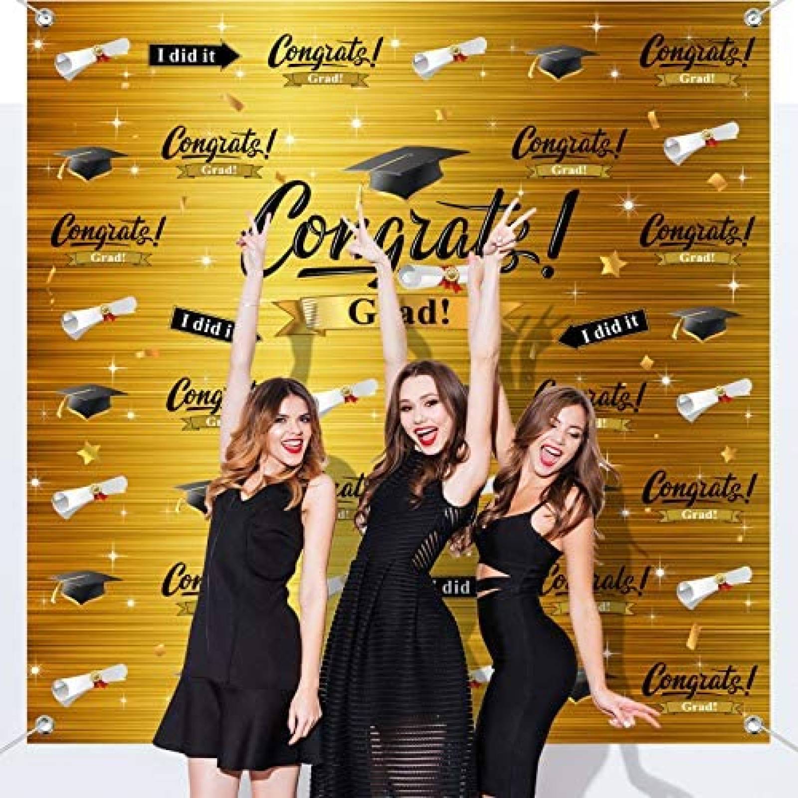 Telon de fondo Sumind de Felicitacion de Graduacion -Azul