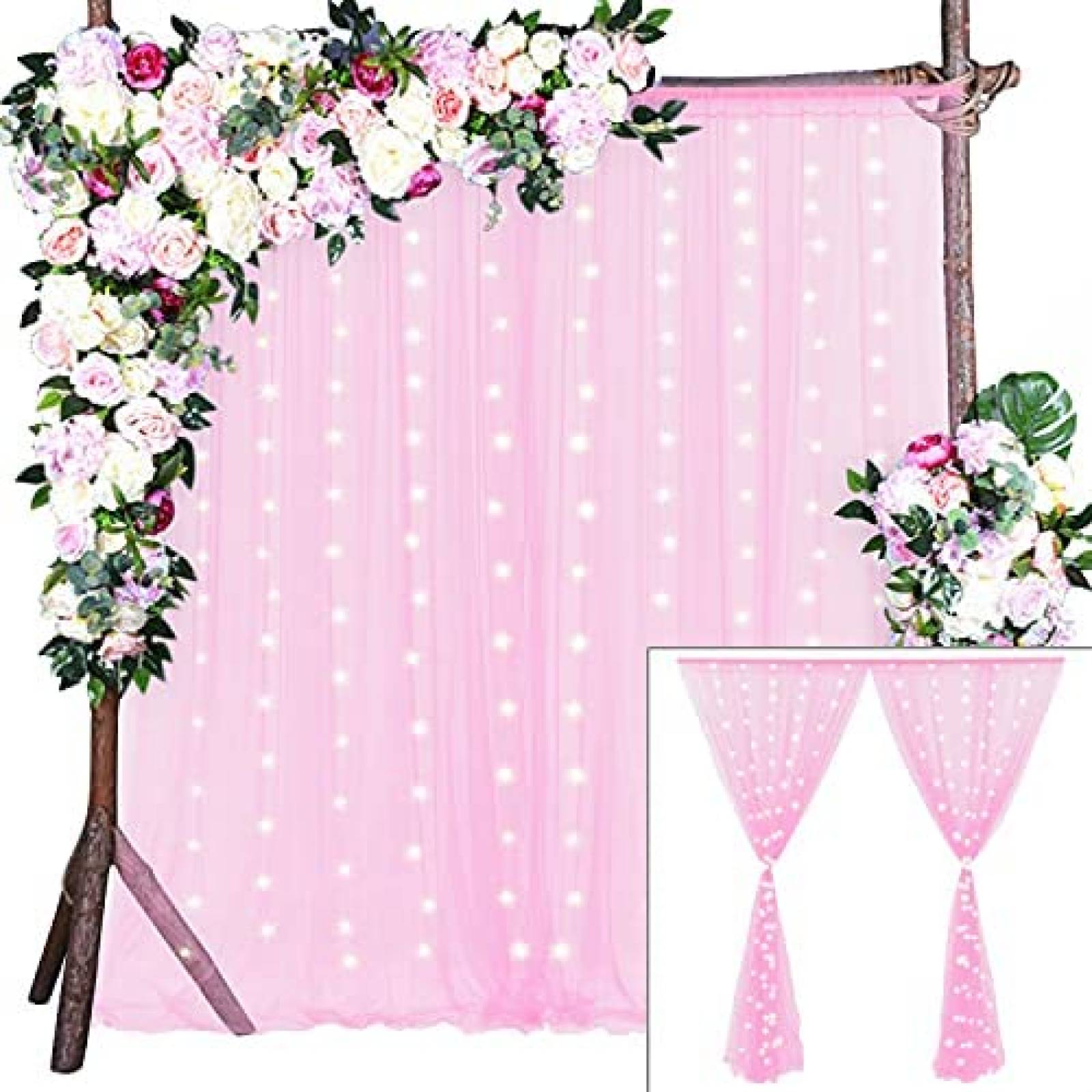 Cortinas de fondo Suppromo de 10 x 8 ft de cumpleaos -Rosa