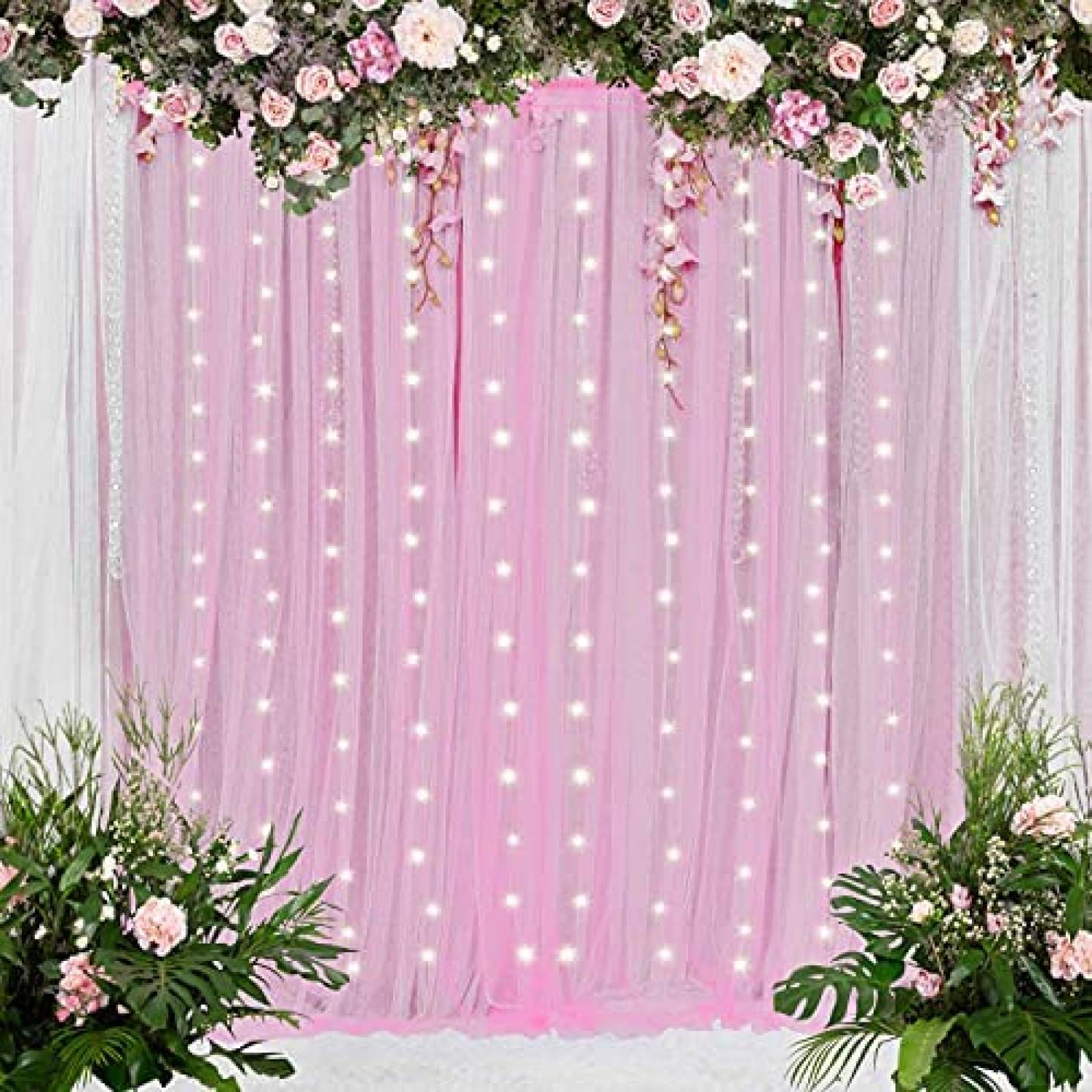 Cortinas de fondo Suppromo de 10 x 8 ft de cumpleaos -Rosa