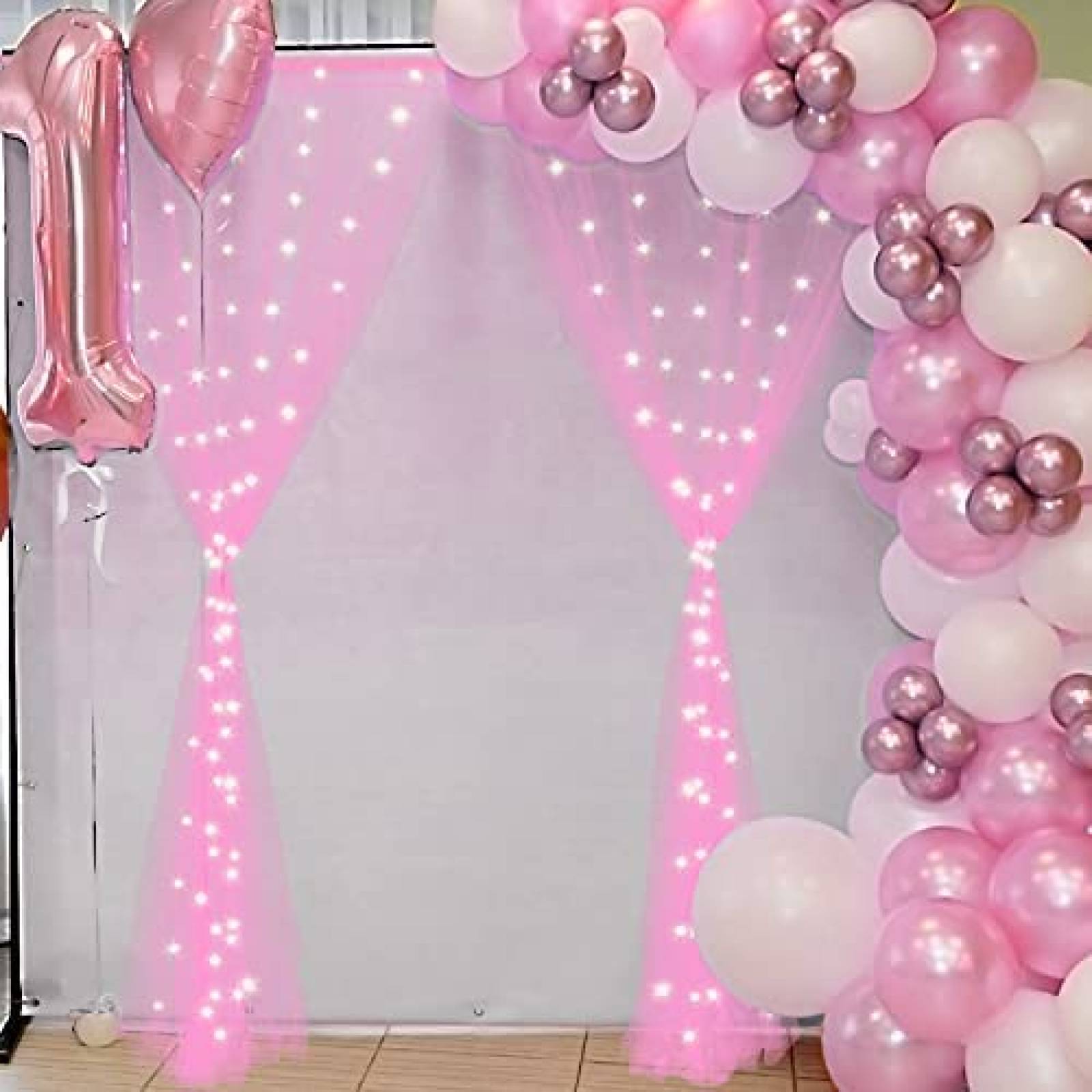 Cortinas de fondo Suppromo de 10 x 8 ft de cumpleaos -Rosa