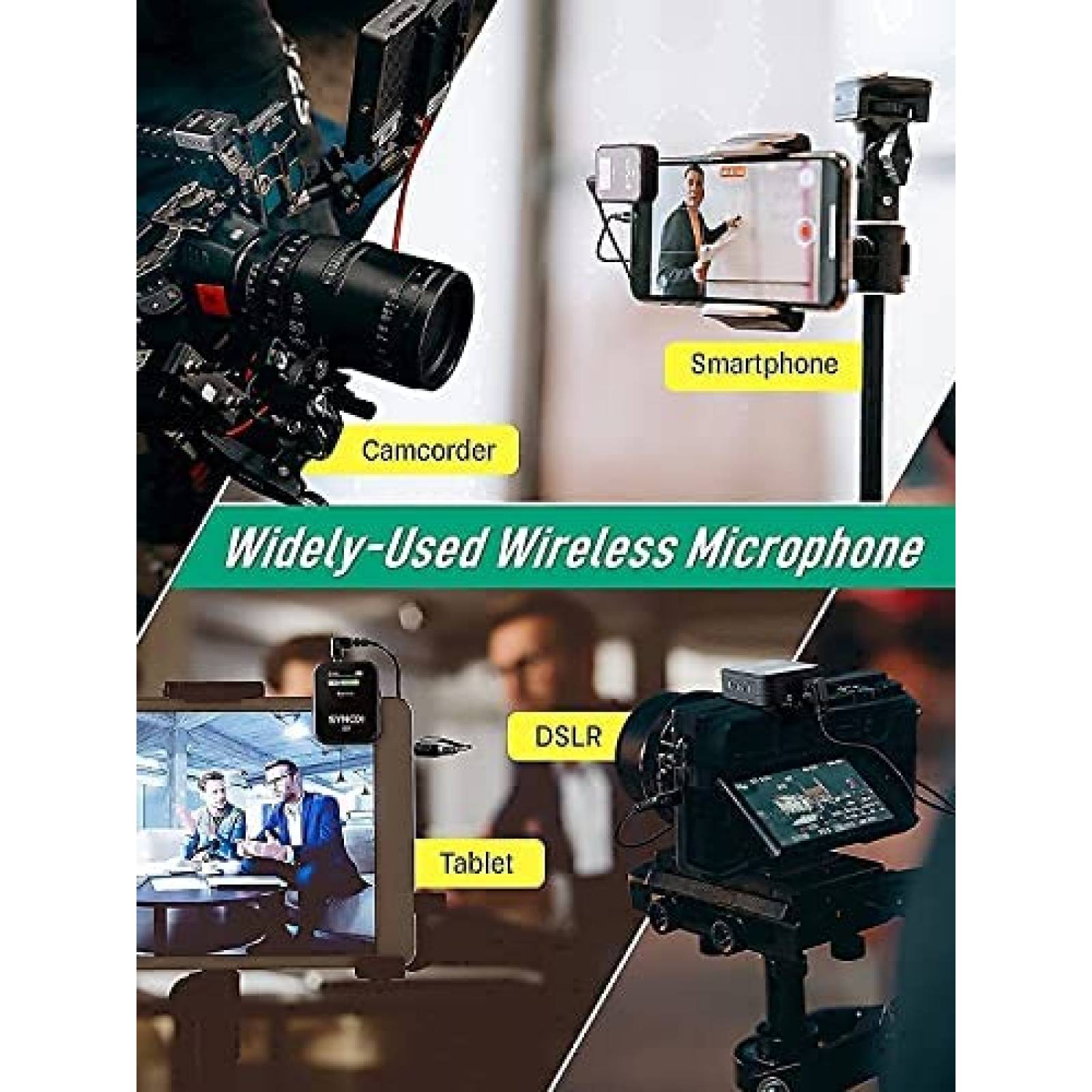 Microfono de Solapa SYNCO G2 Inalambrico con Clip -Negro