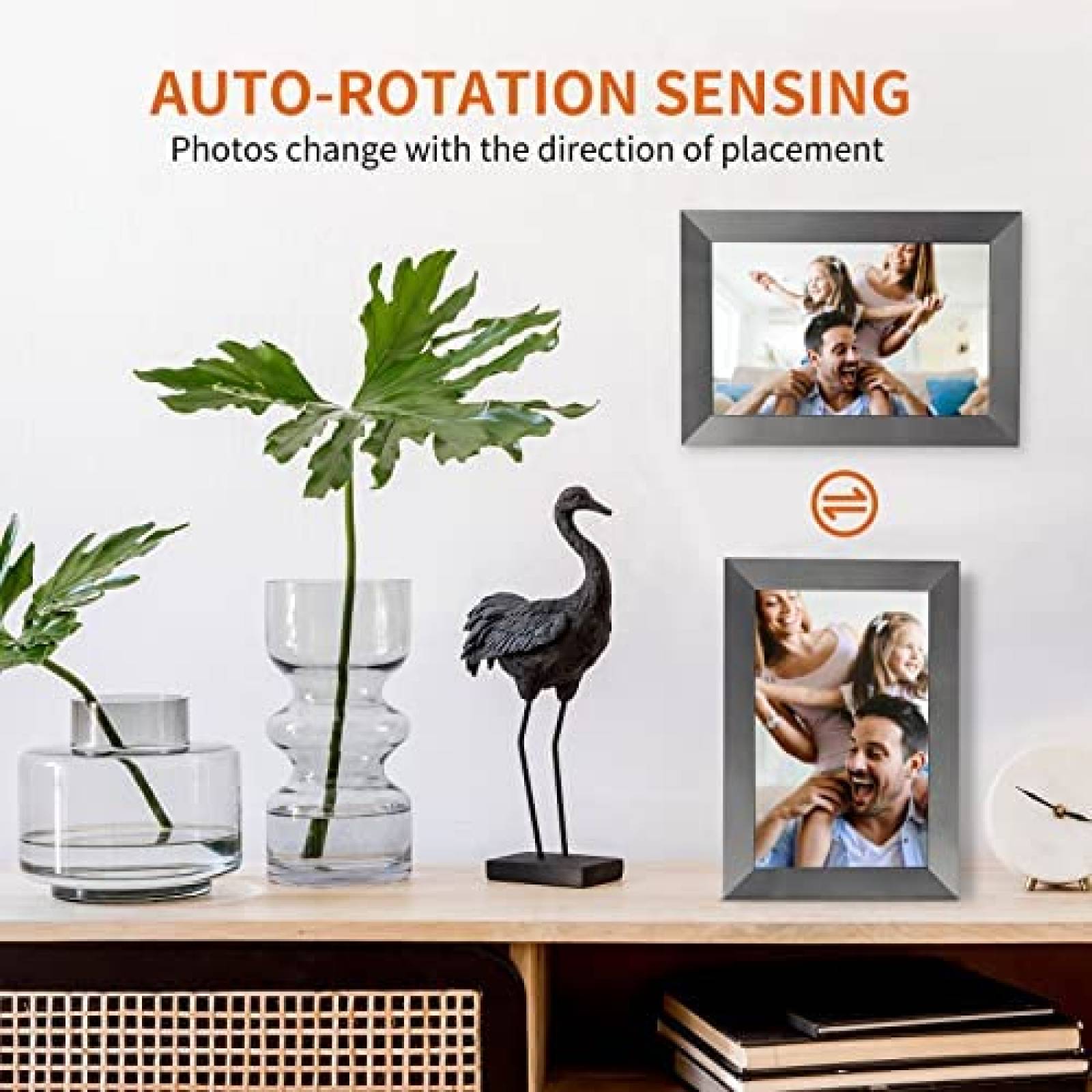 Marco de fotos digital TOPBLY de 10.1" 1080P de 16 GB -Negro