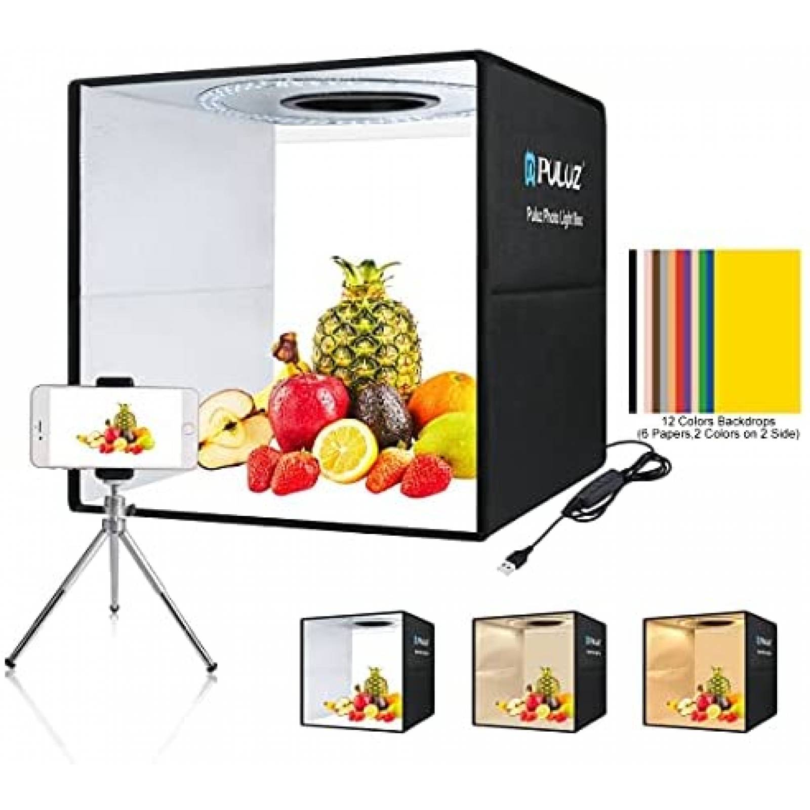 Caja de Luz Twopone De Estudio Fotografico 15.8'' -Negro