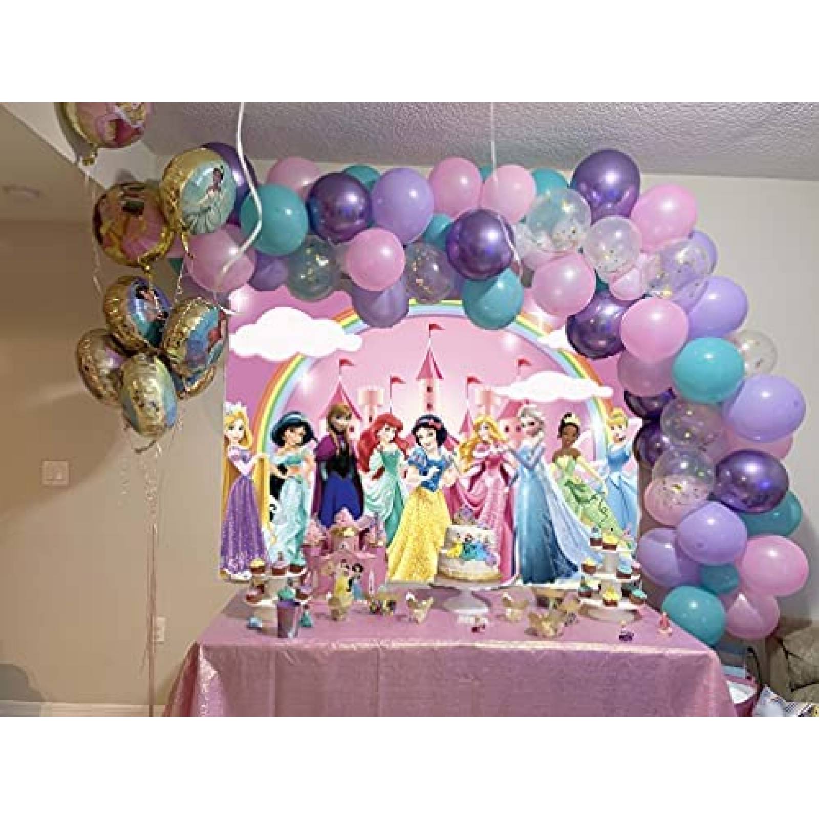 Telon de Fondo TXUE Princesas de Disney 7x5ft de Poliester