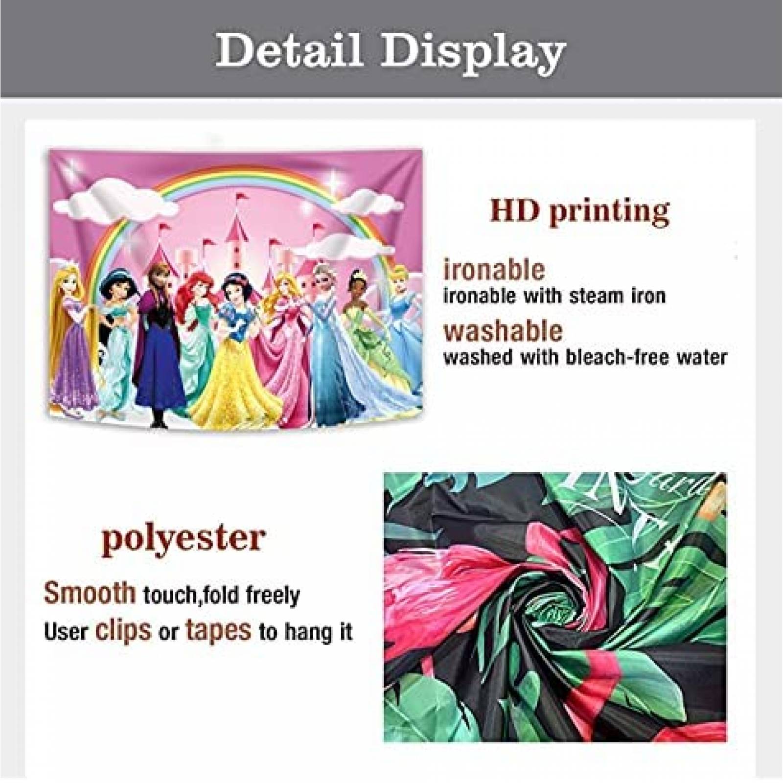Telon de Fondo TXUE Princesas de Disney 7x5ft de Poliester