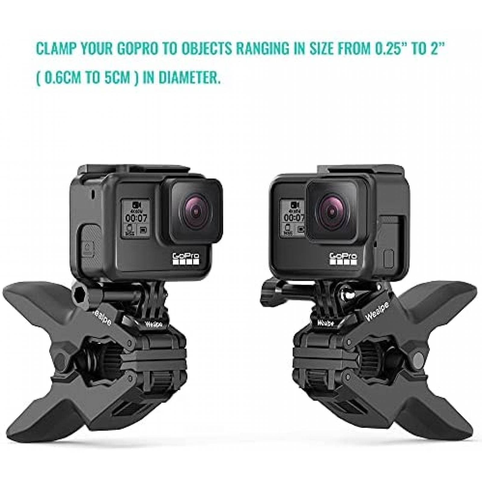 Montura con clip para GoPro Hero Wealpe x2 plastico -Negro