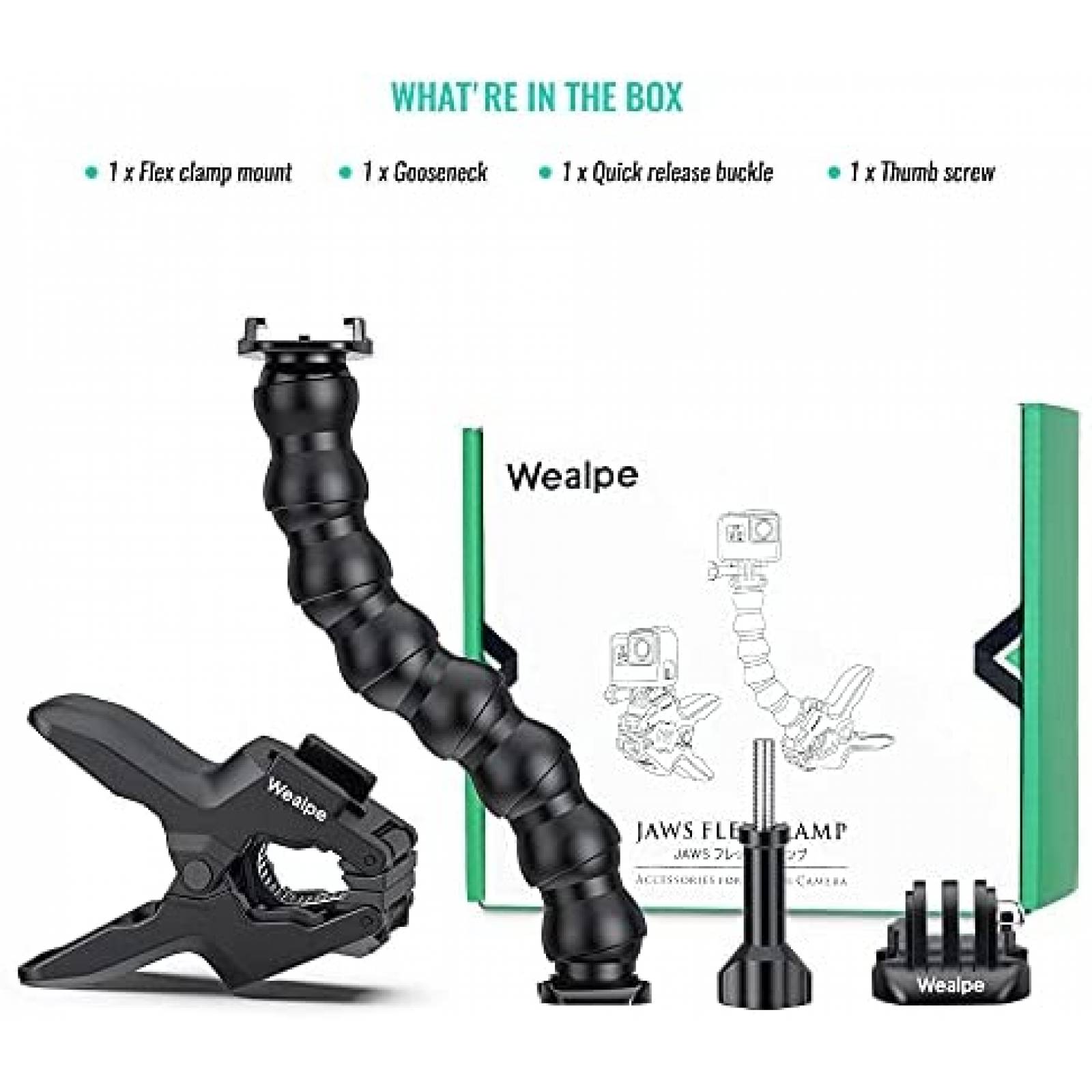 Montura con clip para GoPro Hero Wealpe x2 plastico -Negro