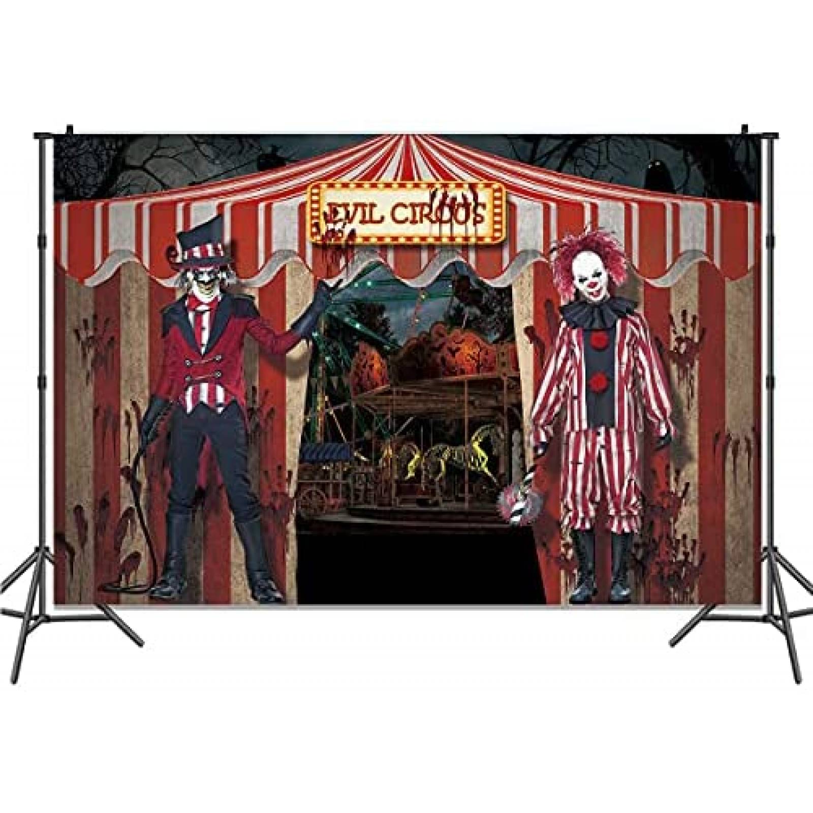 Fondo de Fotografia WILDPARTY de 6x4 Pies -Circo de Terror