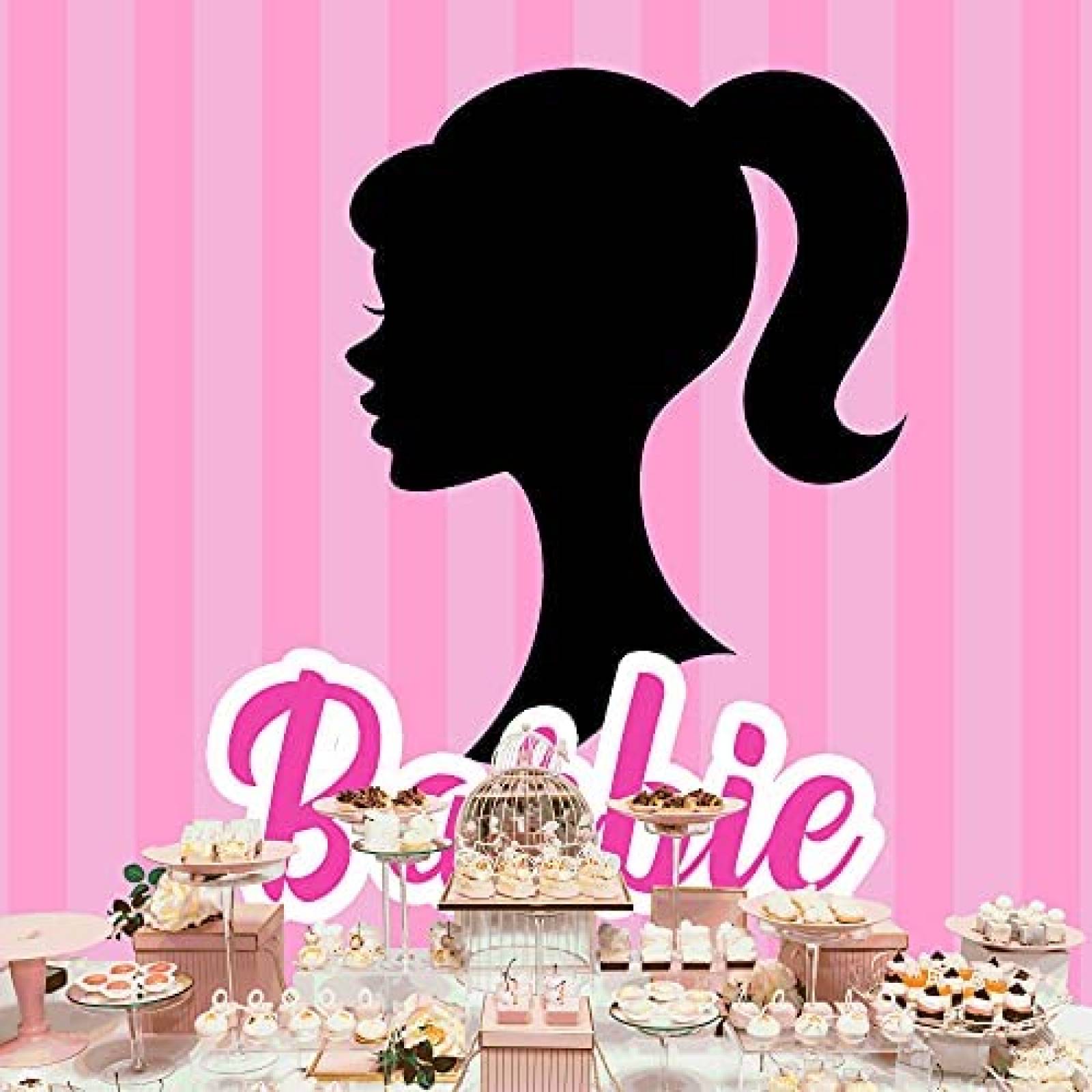 Fondo Fotografia withu Barbie Fiesta de Te Decoracion -Rosa