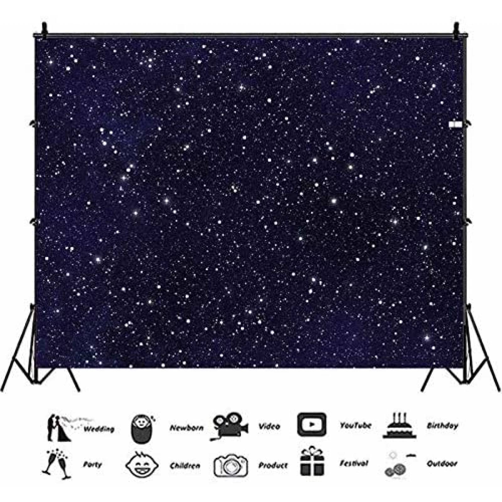 Fondo de Fotografia XLL de 7 x 5 Pies -Cielo Estrellado