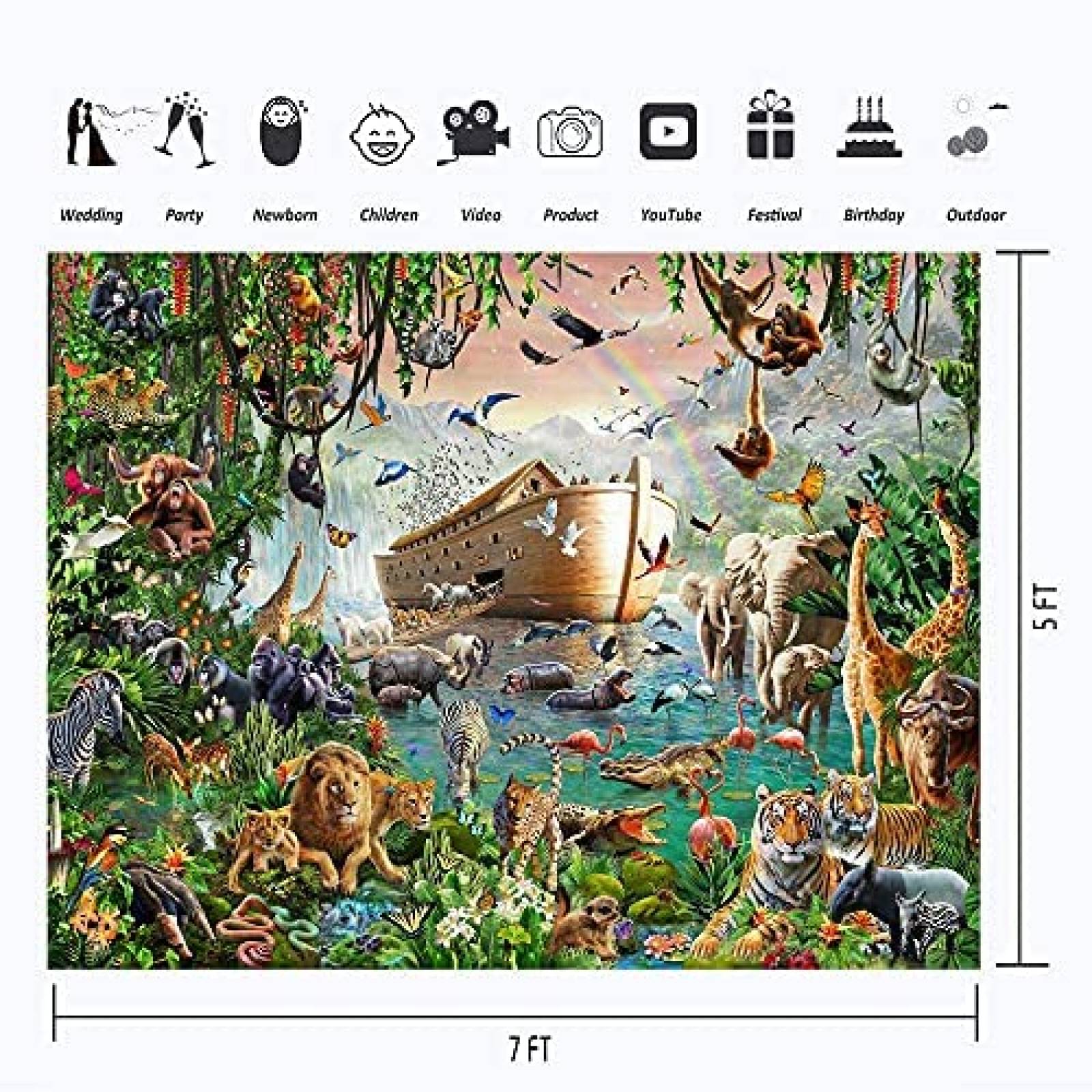 Fondo Fotografia YouRan Arca Noe Decoracion Cumpleaos