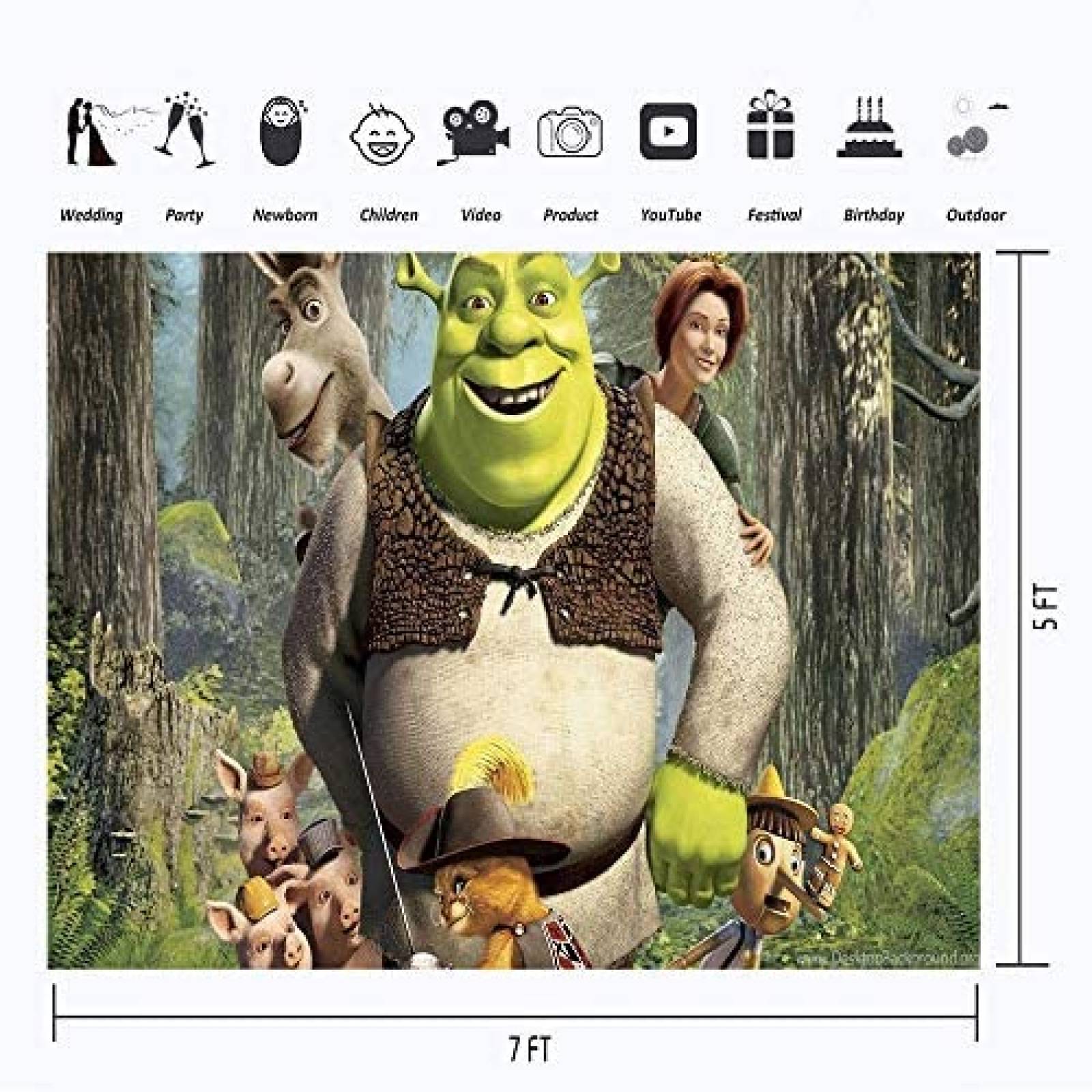 Fondo Fotografico YouRan Shrek HD Jungla Decoracion -Verde